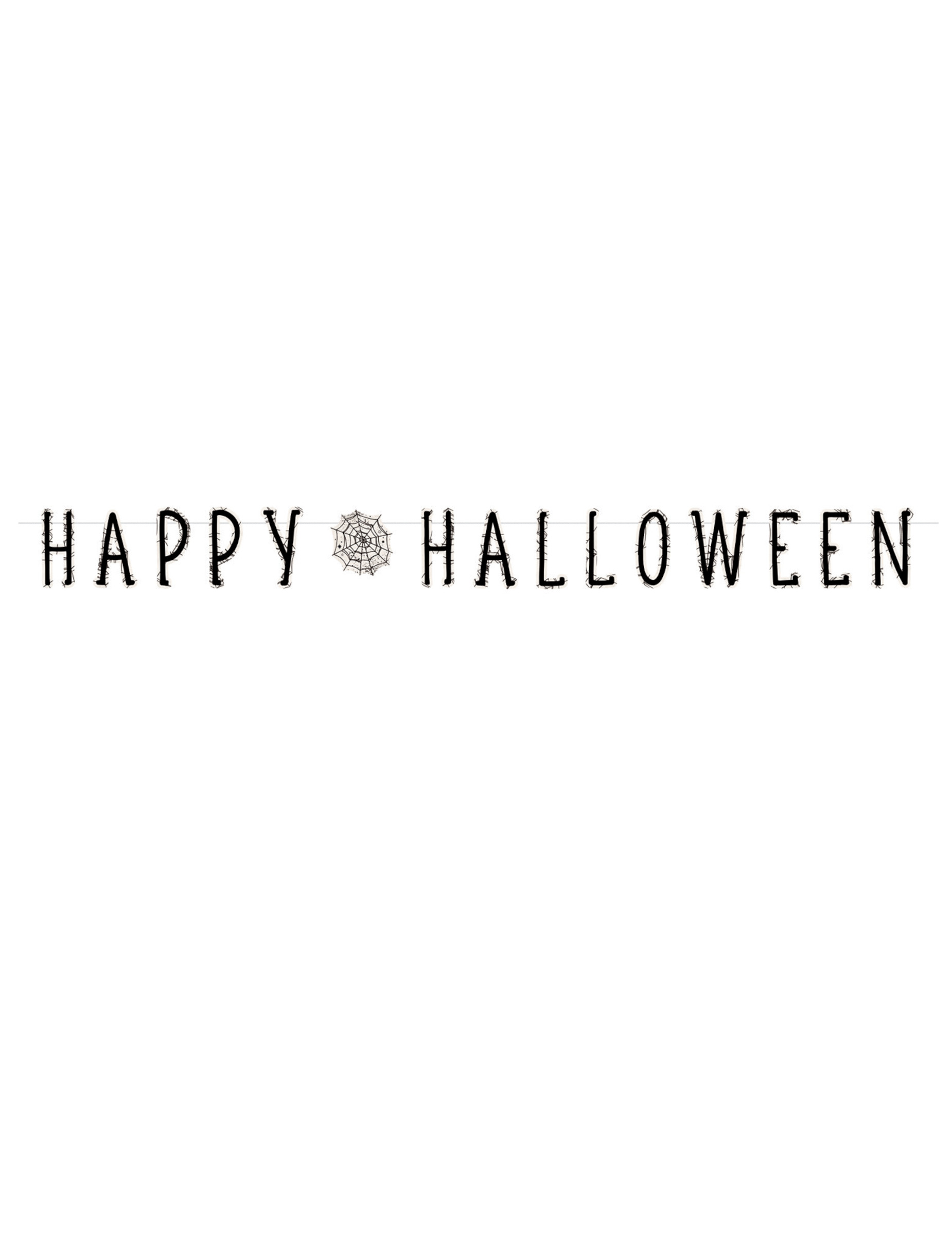 Guirlande Happy Halloween toile d'araignée 180 cm