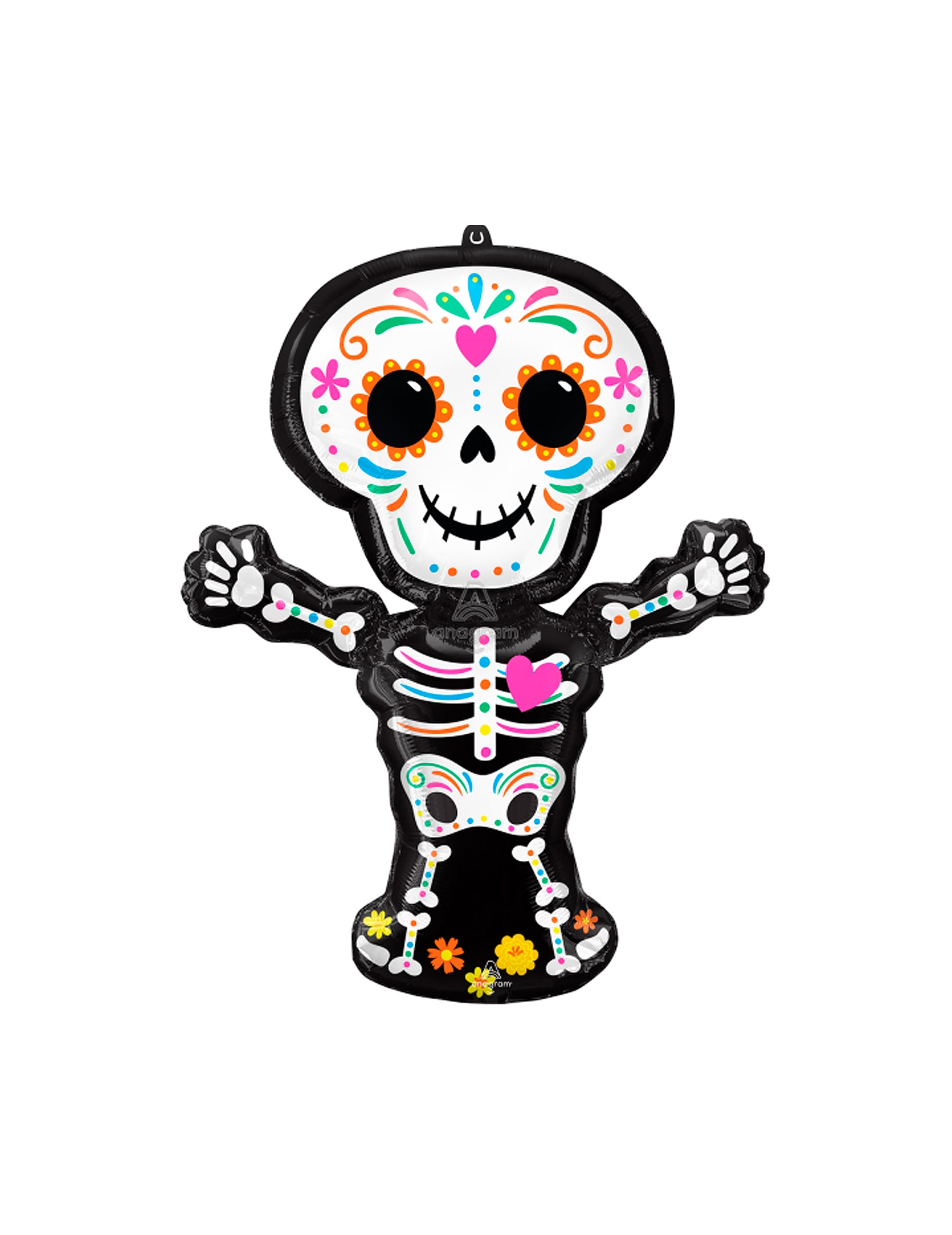 Ballon aluminium géant AirLoonz squelette Dia de los muertos 132 cm