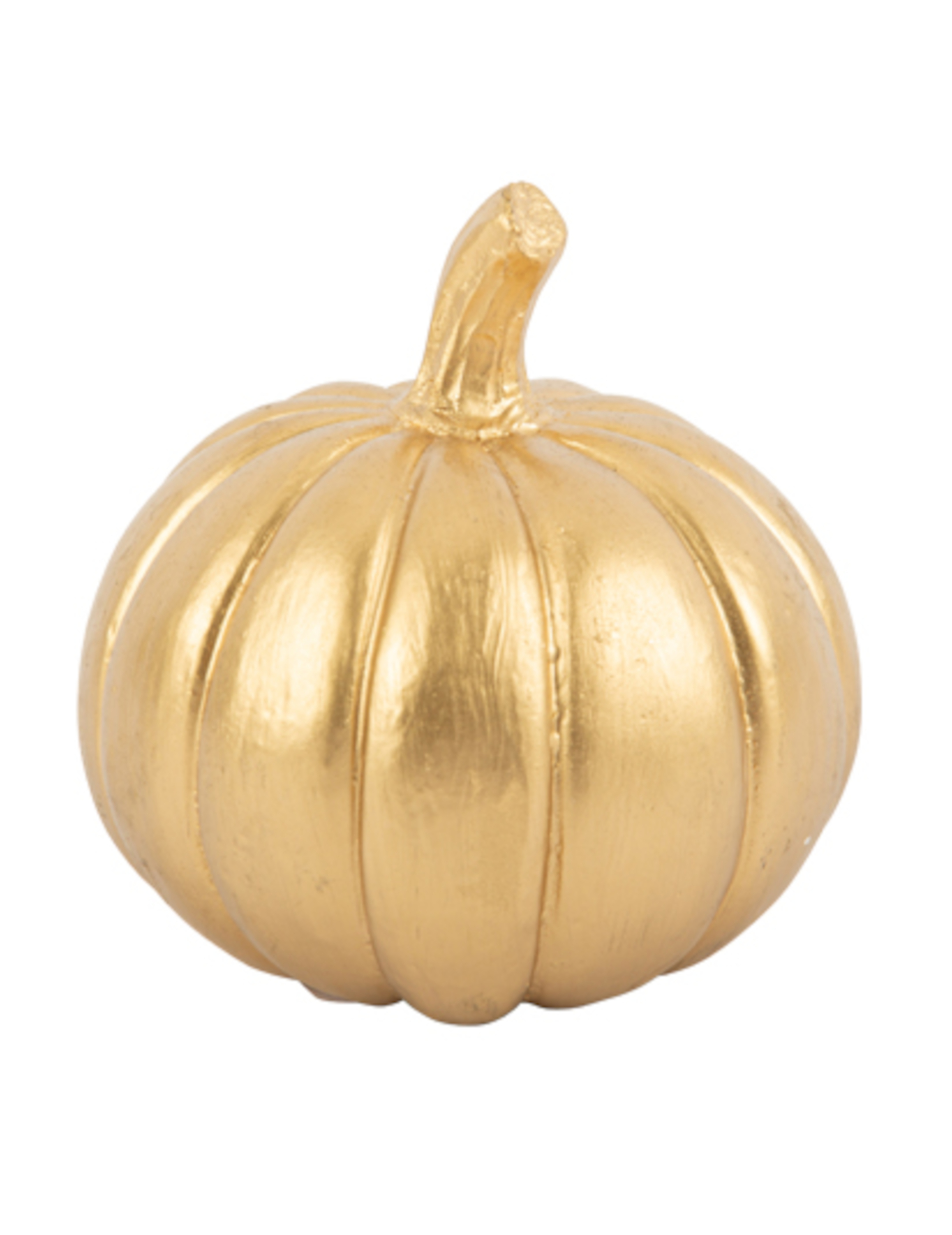 Citrouille en plastique dorée 11 cm