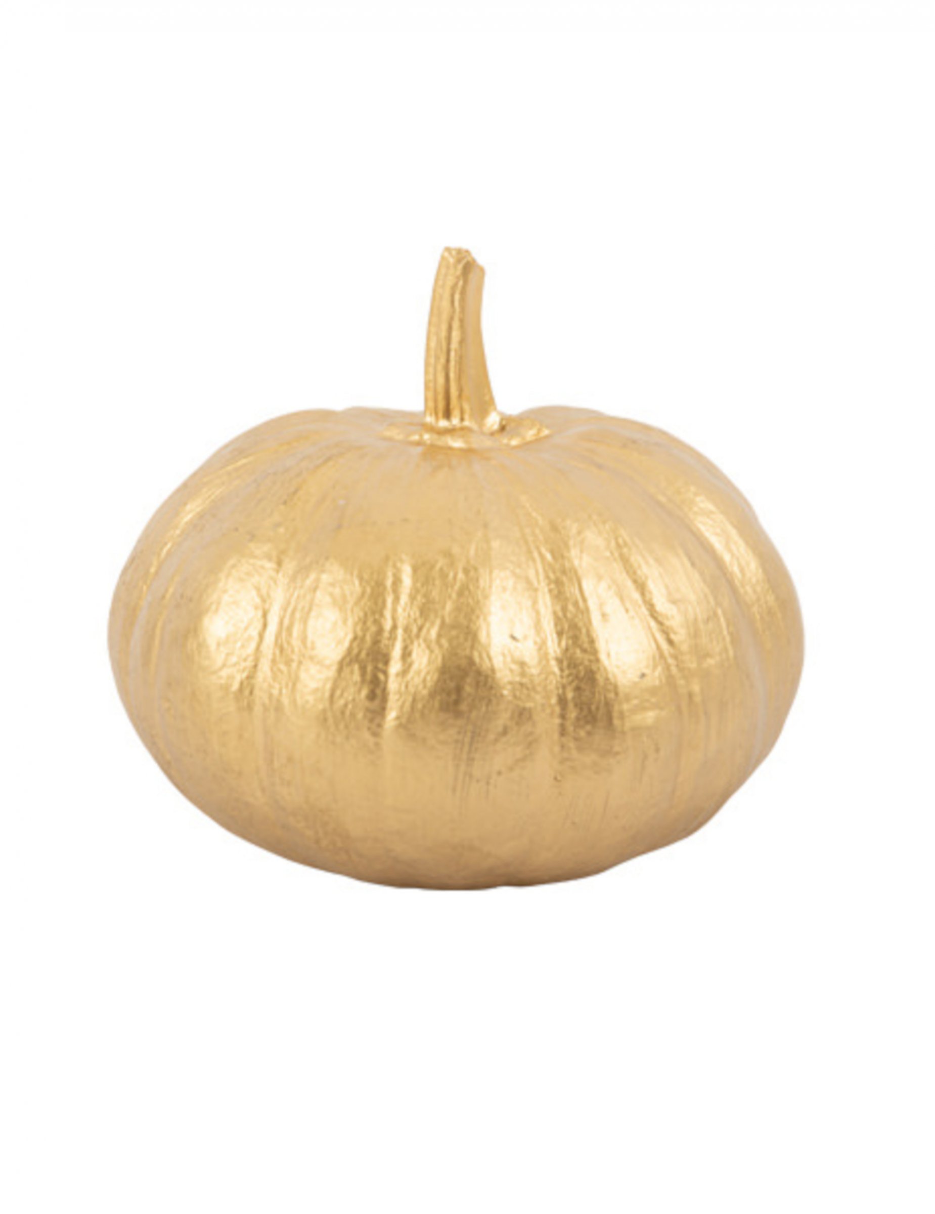 Citrouille en plastique dorée 15 cm
