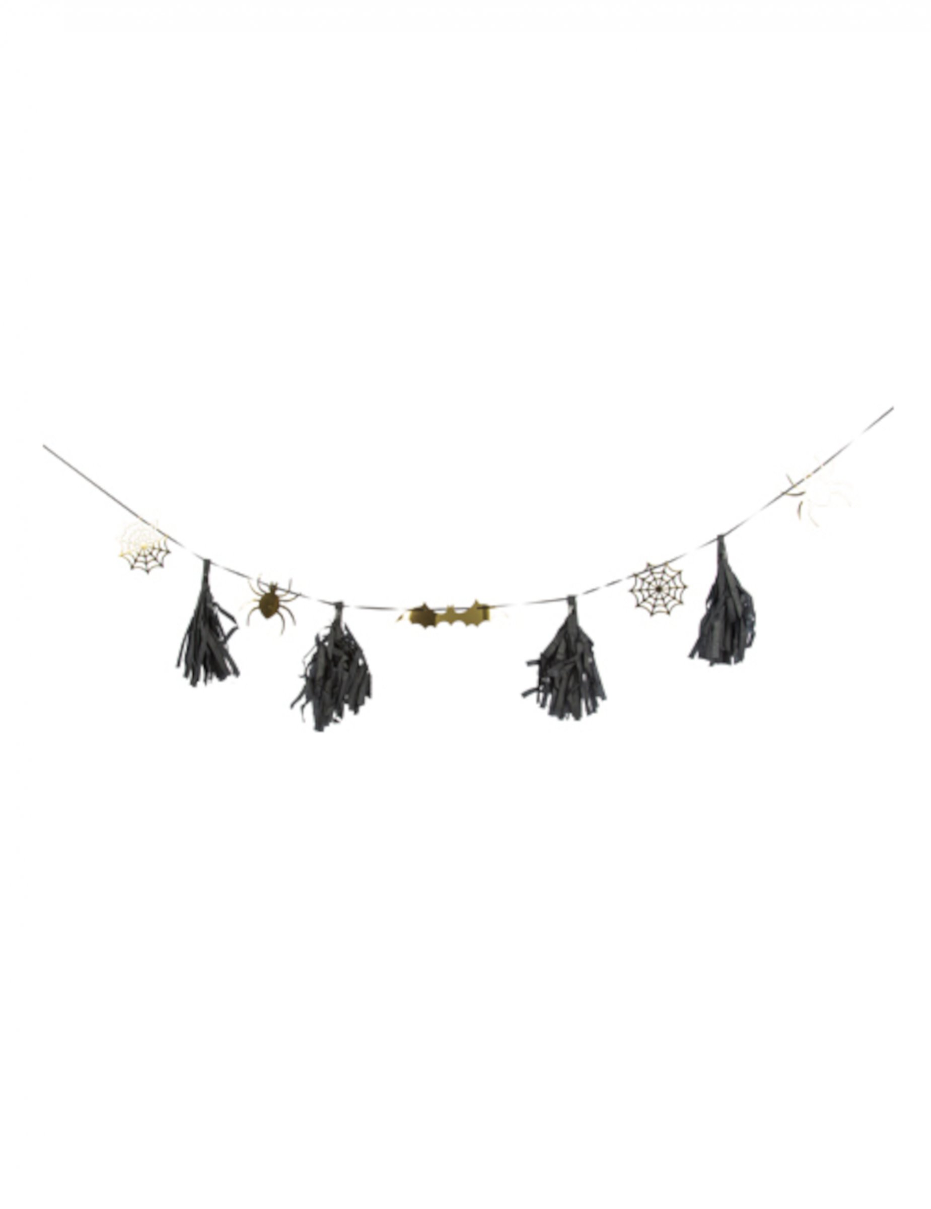 Guirlande Halloween noire et or avec tassels 2m
