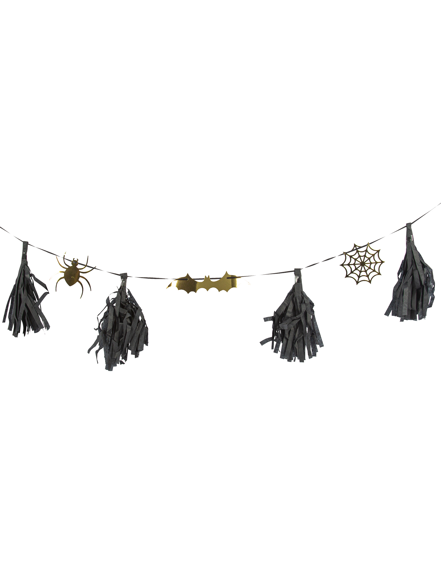Guirlande Halloween noire et or avec tassels 2m