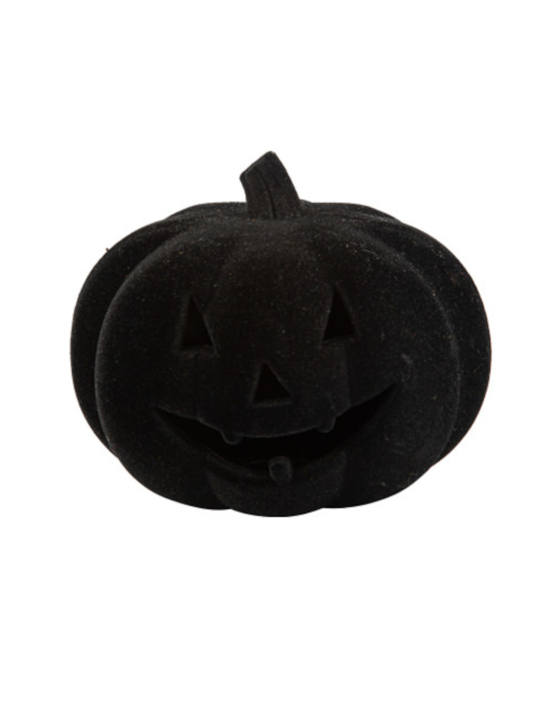 Citrouille Halloween velours noir 12 cm