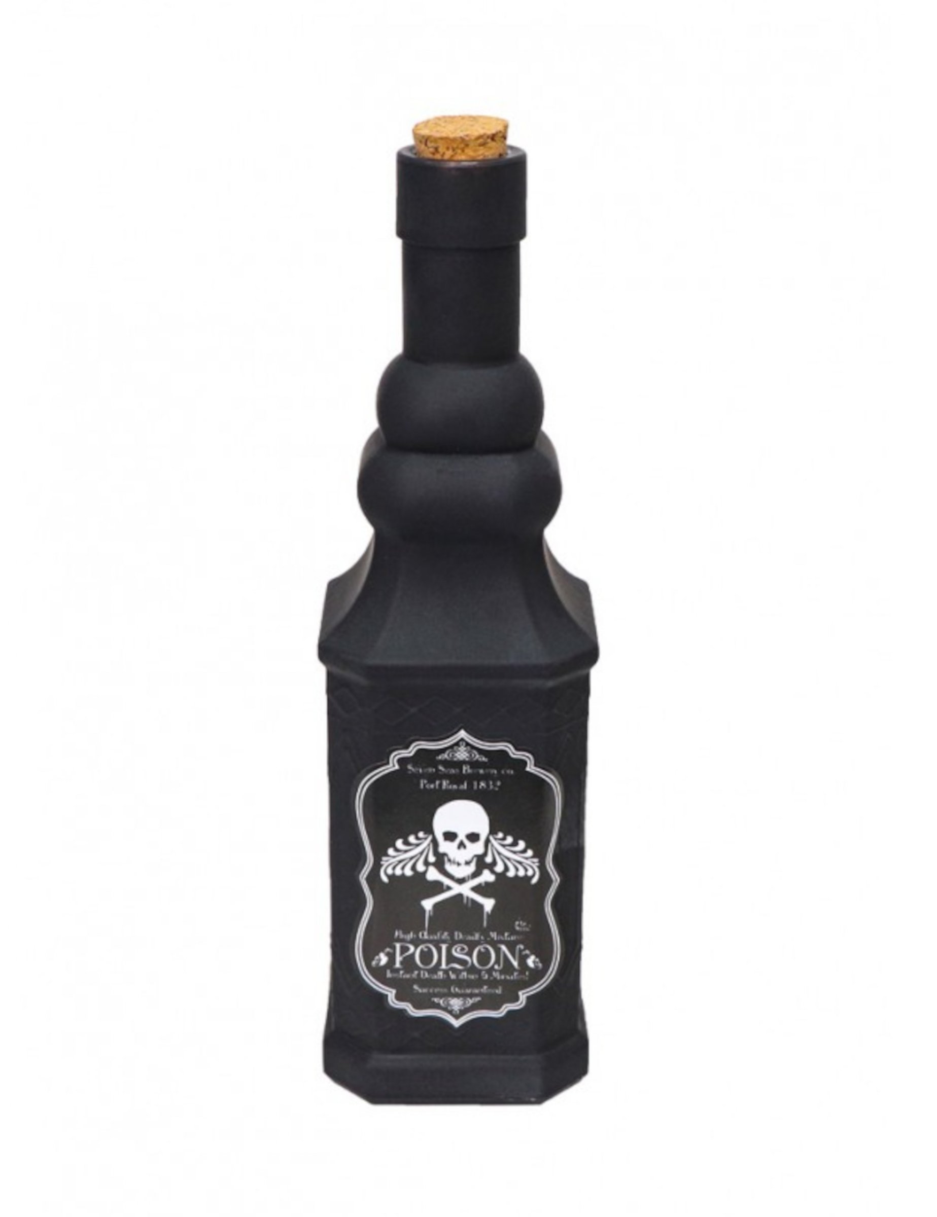 Bouteille en verre noire Halloween 21 cm