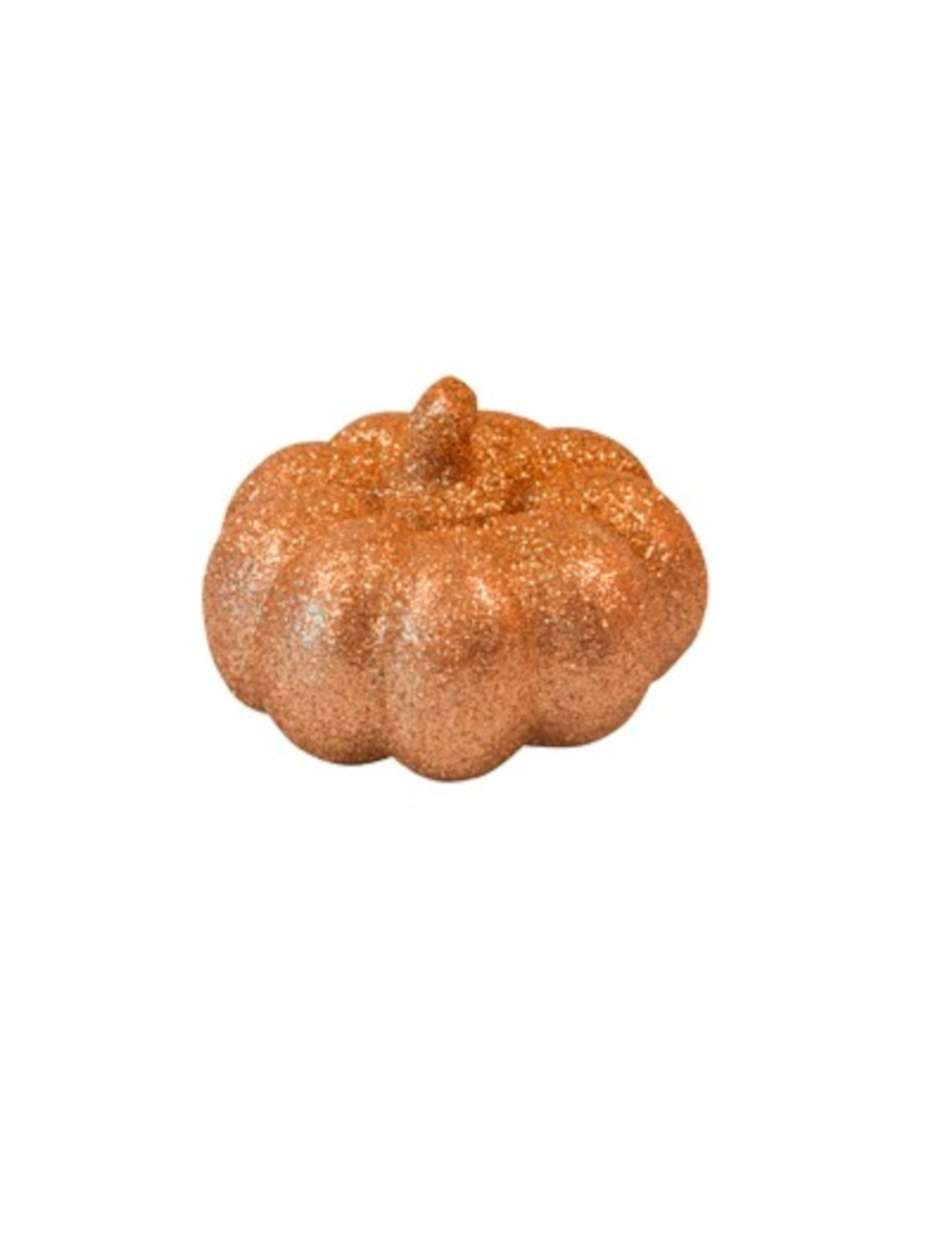 Petite citrouille orange à paillettes 6,5 cm