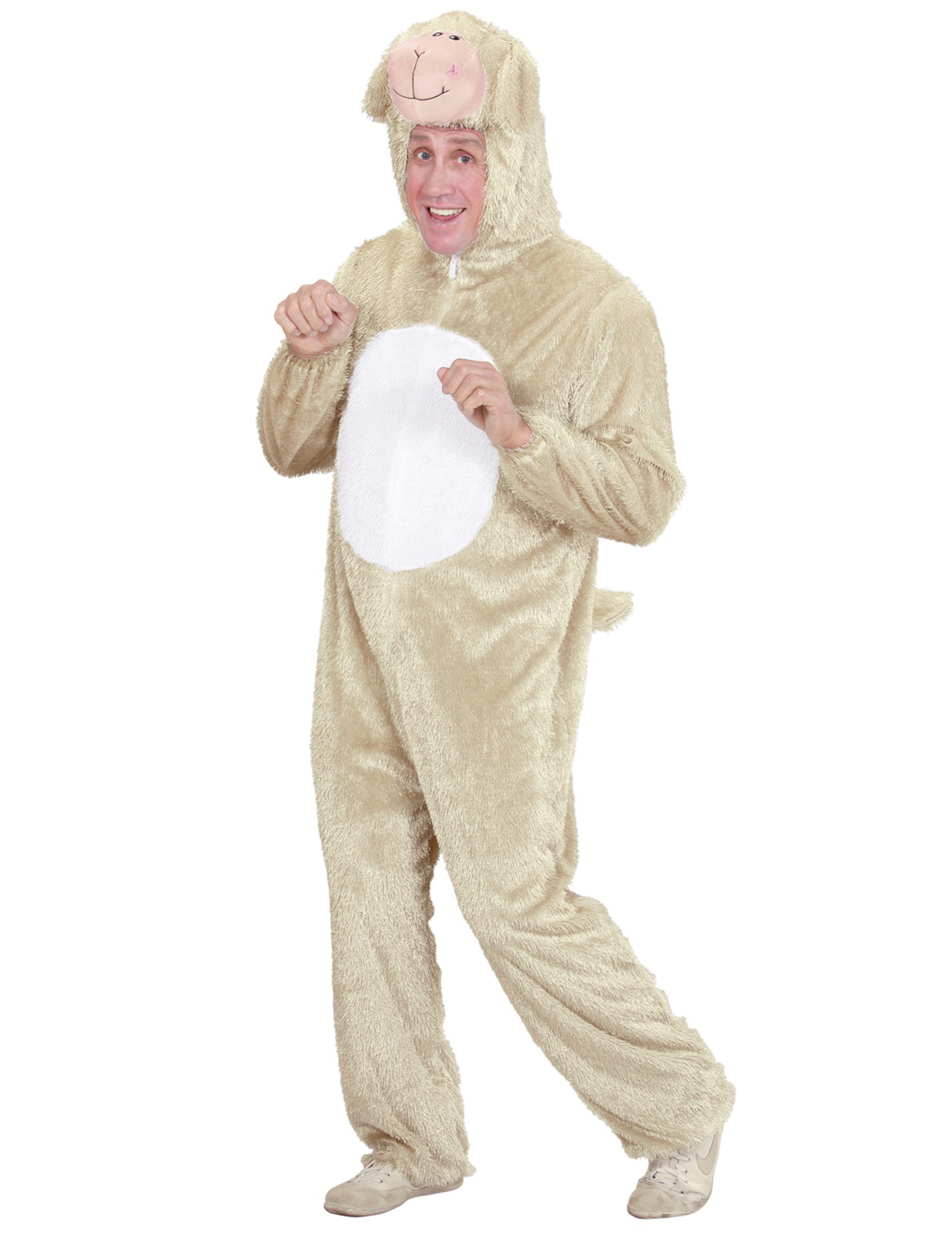 Déguisement mouton beige et blanc adulte