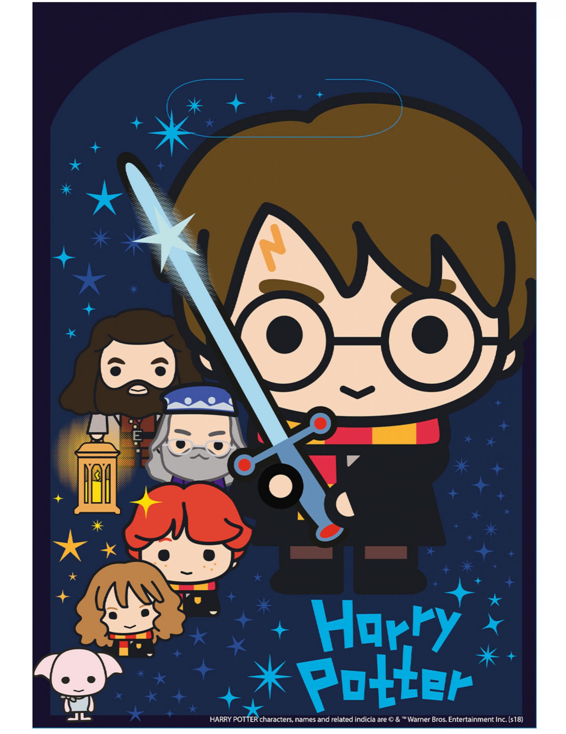 8 Sachets en plastique kawaii Harry Potter 23,5 x 16 cm