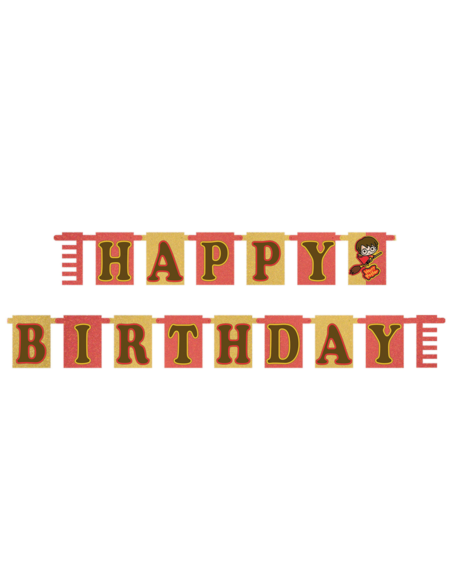 Guirlande en carton Happy Birthday kawaii Harry Potter 180 cm