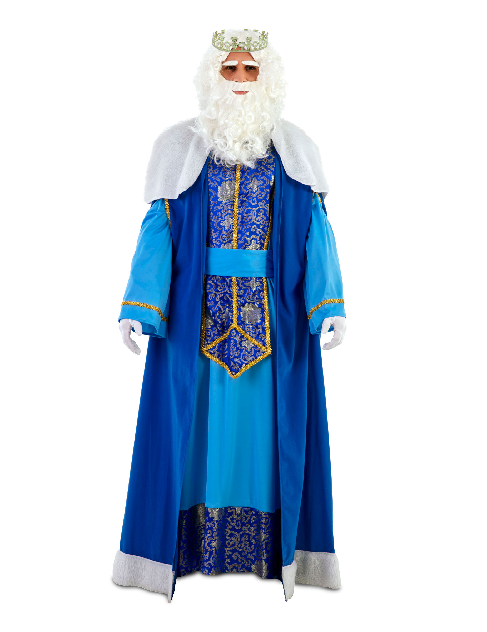 Déguisement Roi Mage luxe bleu Melchior adulte