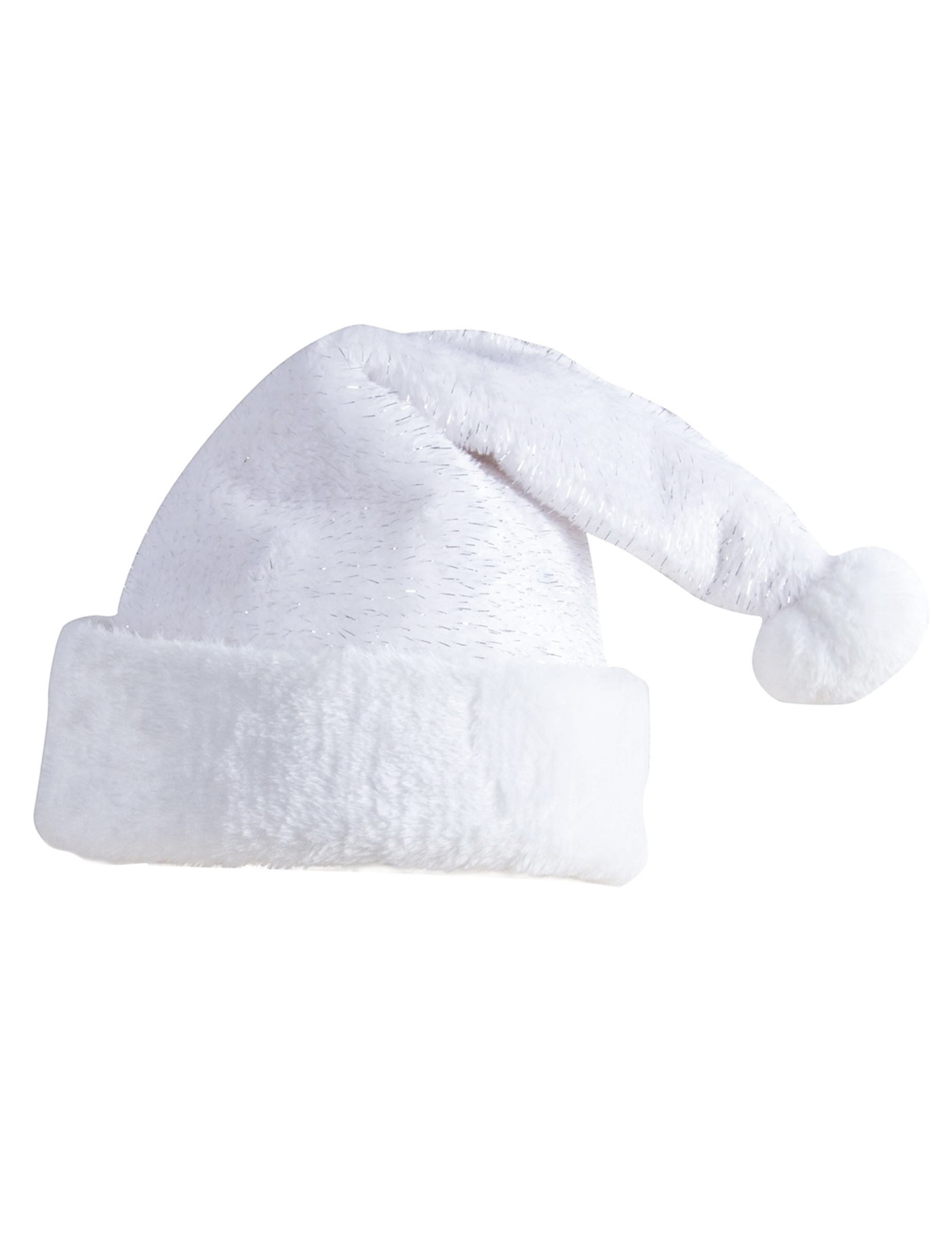 Bonnet de Père Noël blanc argent enfant