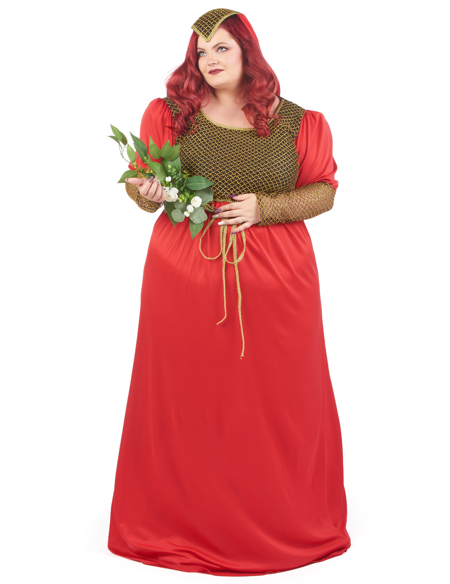 Déguisement grande taille médiéval rouge femme