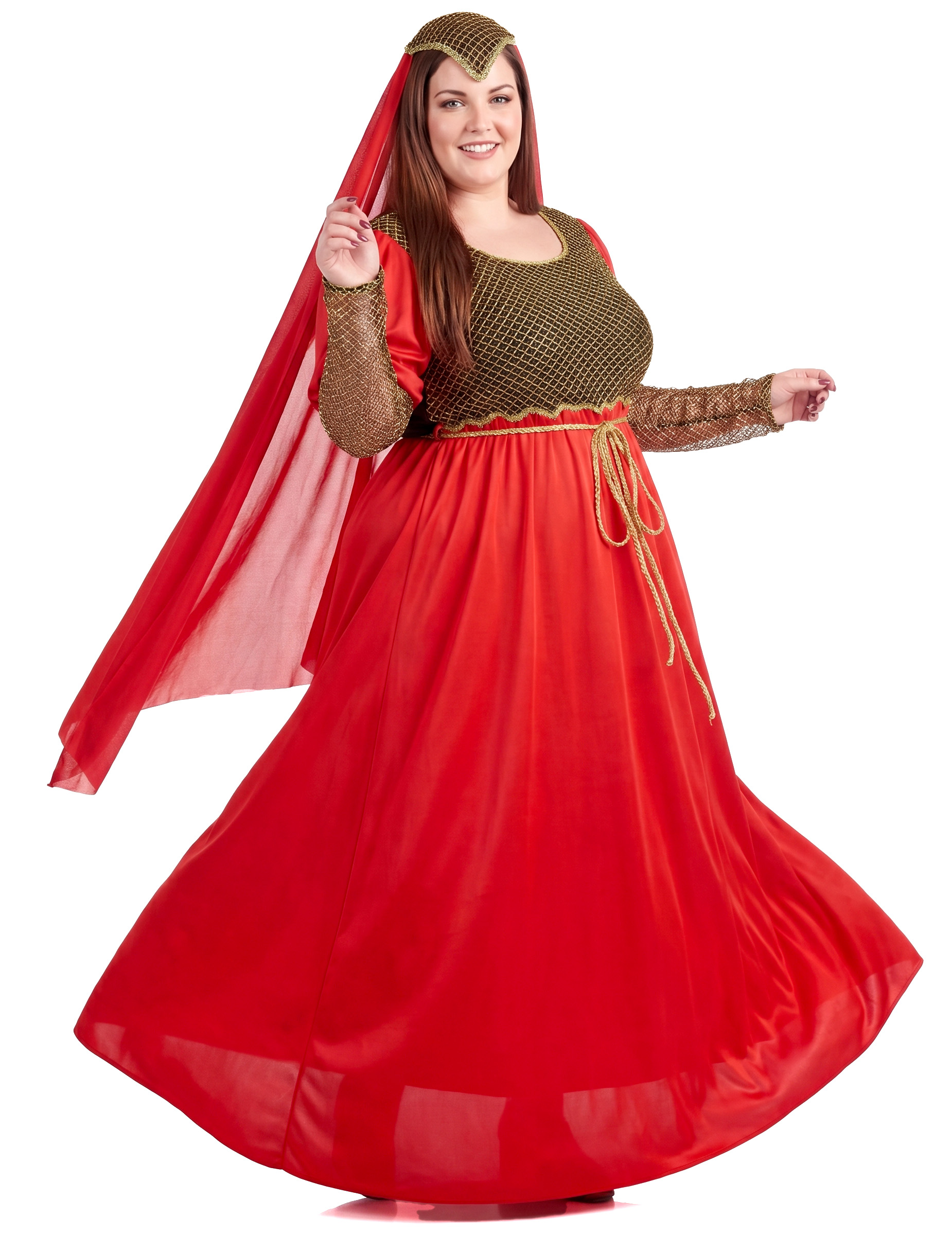 Déguisement grande taille médiéval rouge femme