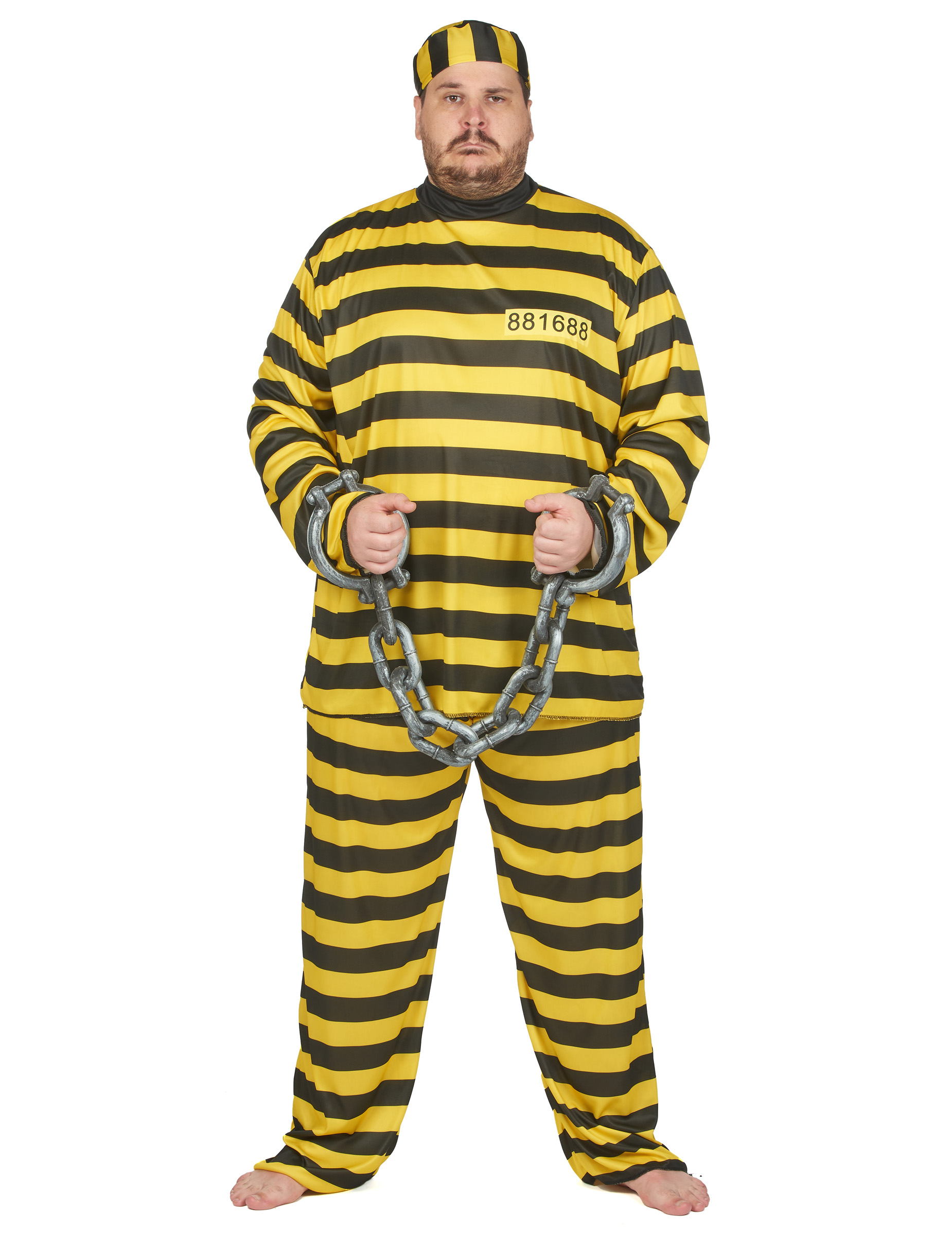 Déguisement grande taille prisonnier jaune adulte