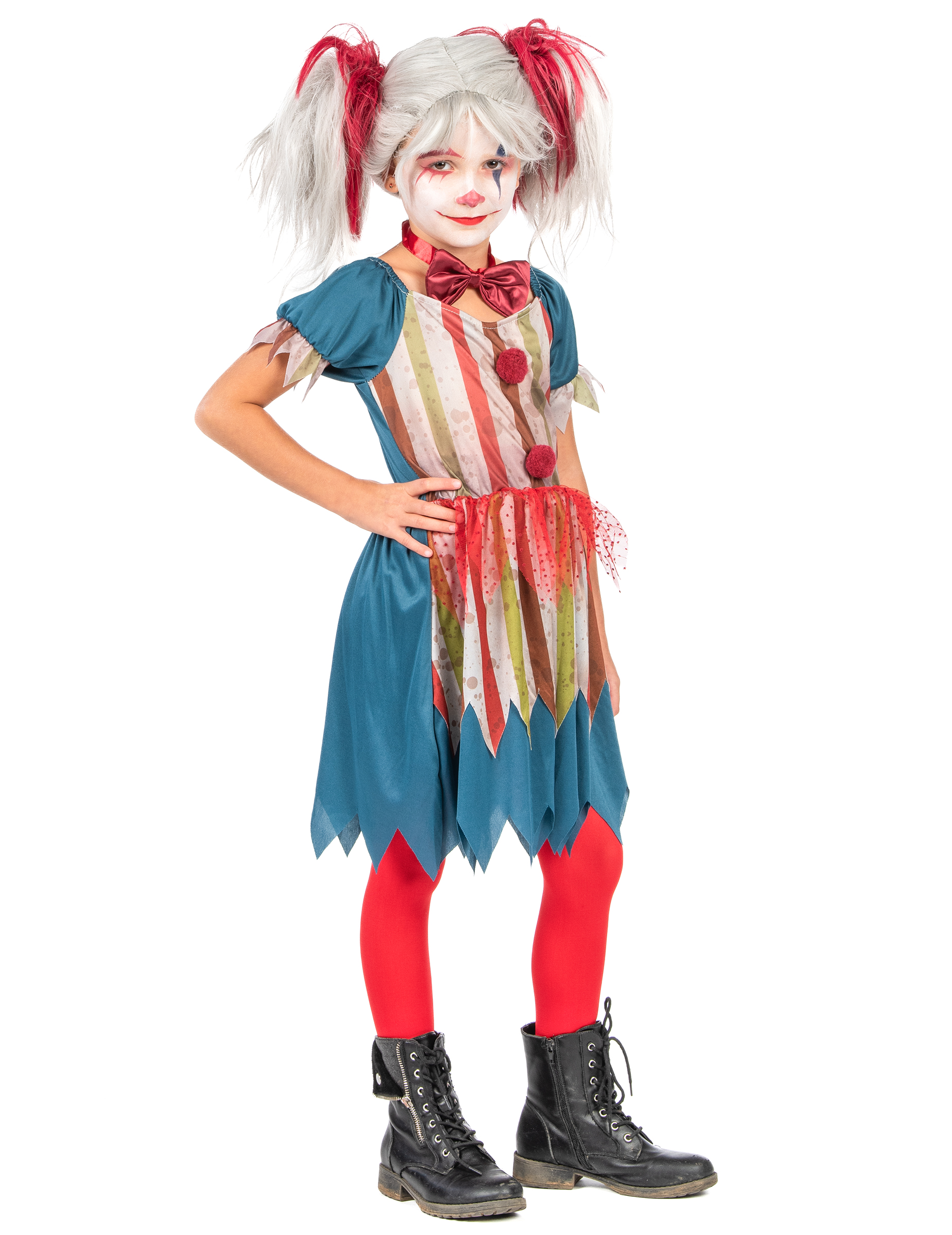 Déguisement clown tueur coloré Halloween fille