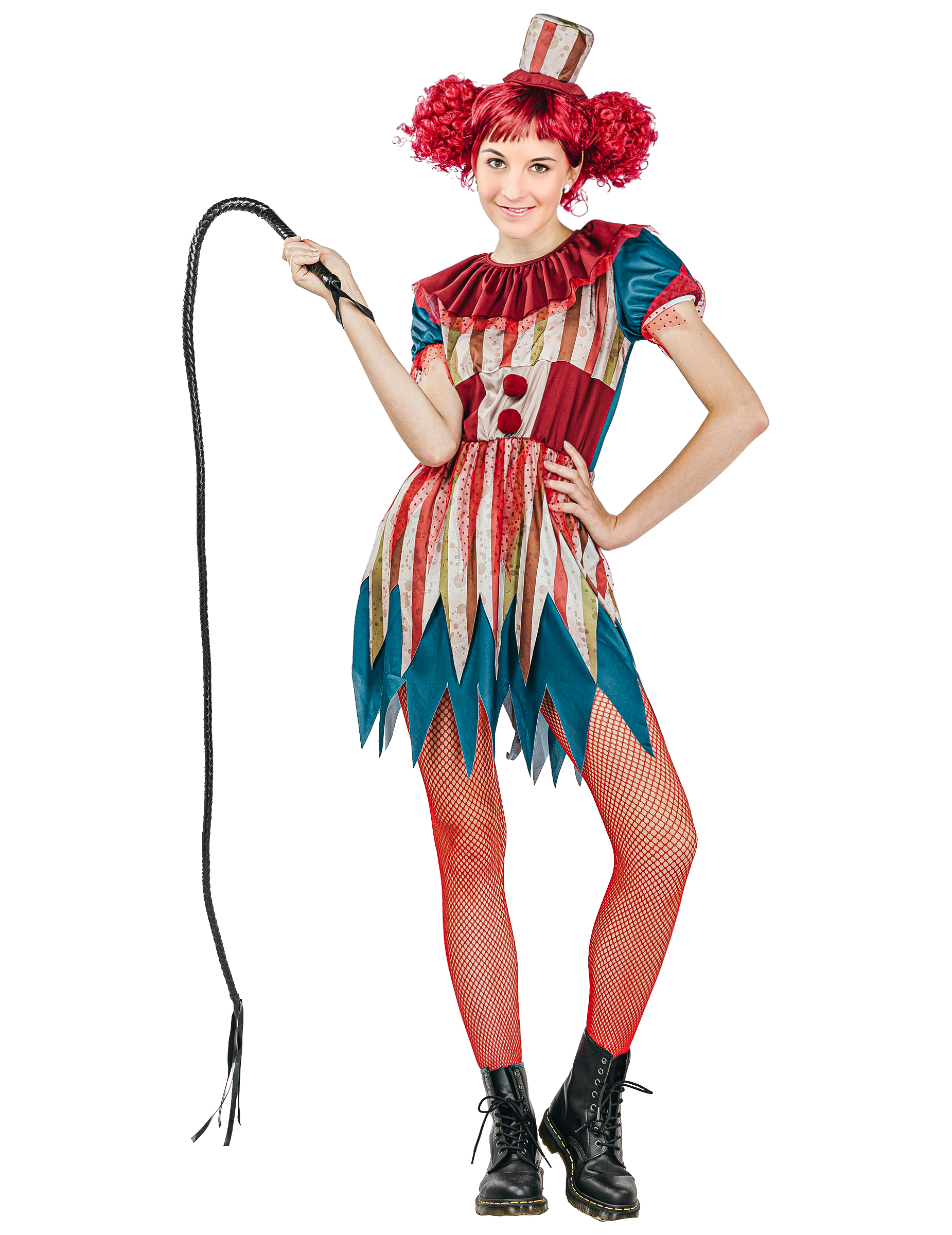 Déguisement clown tueur coloré Halloween femme