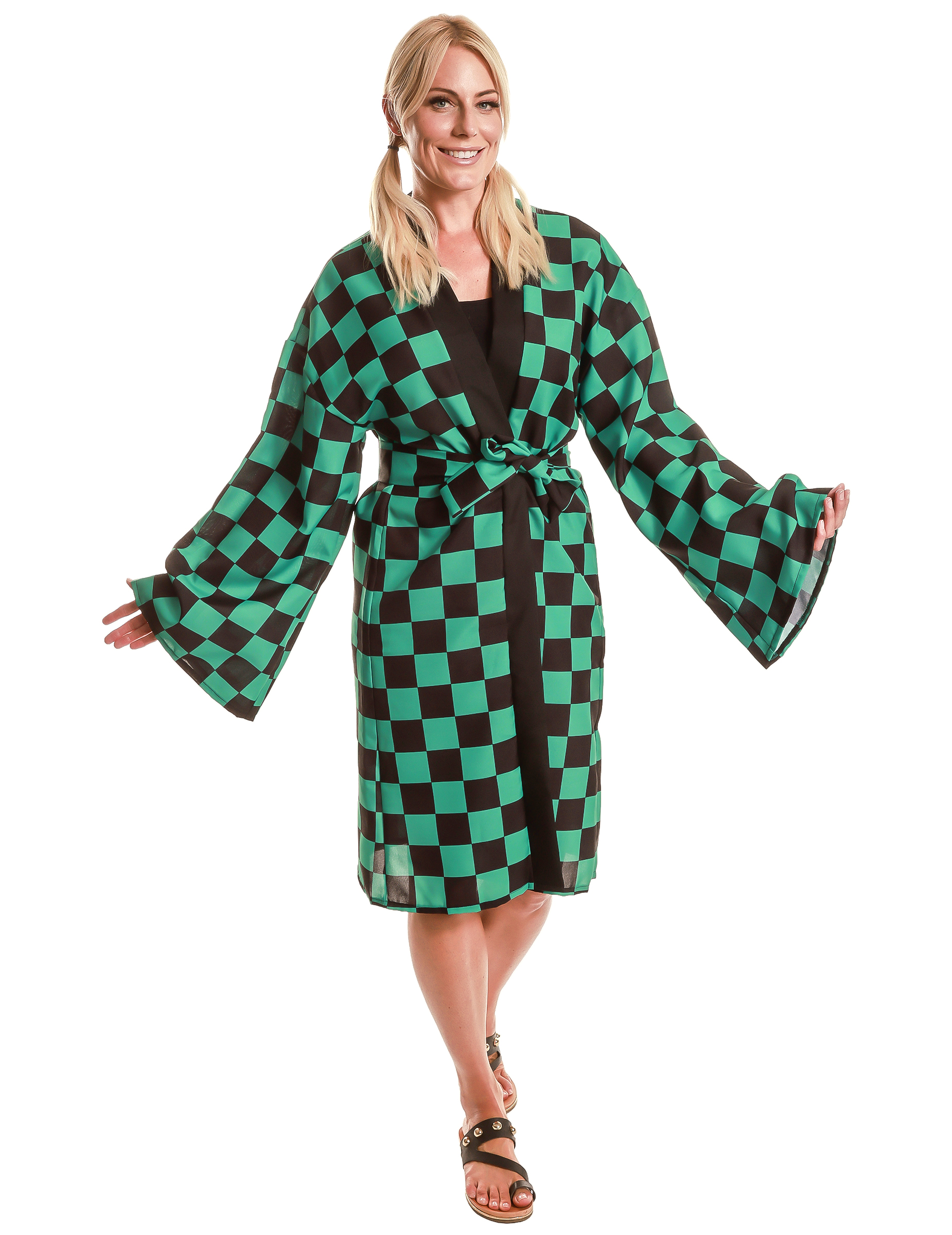 Déguisement kimono manga à damier adulte
