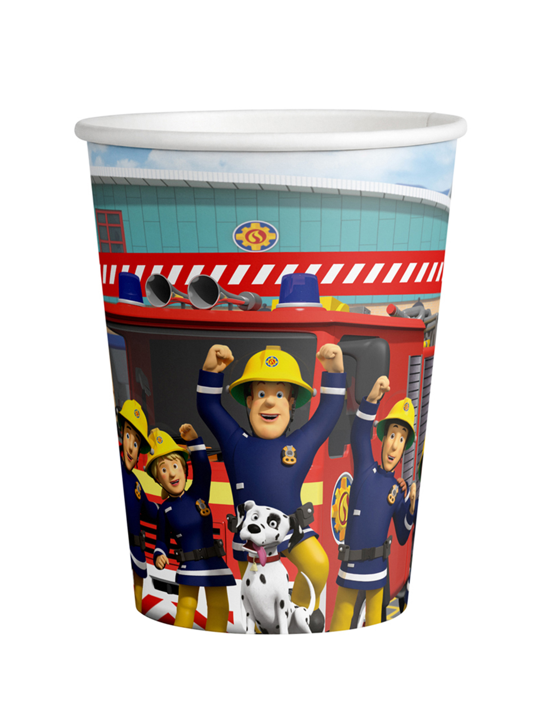 8 gobelets en carton Sam le Pompier 250 ml
