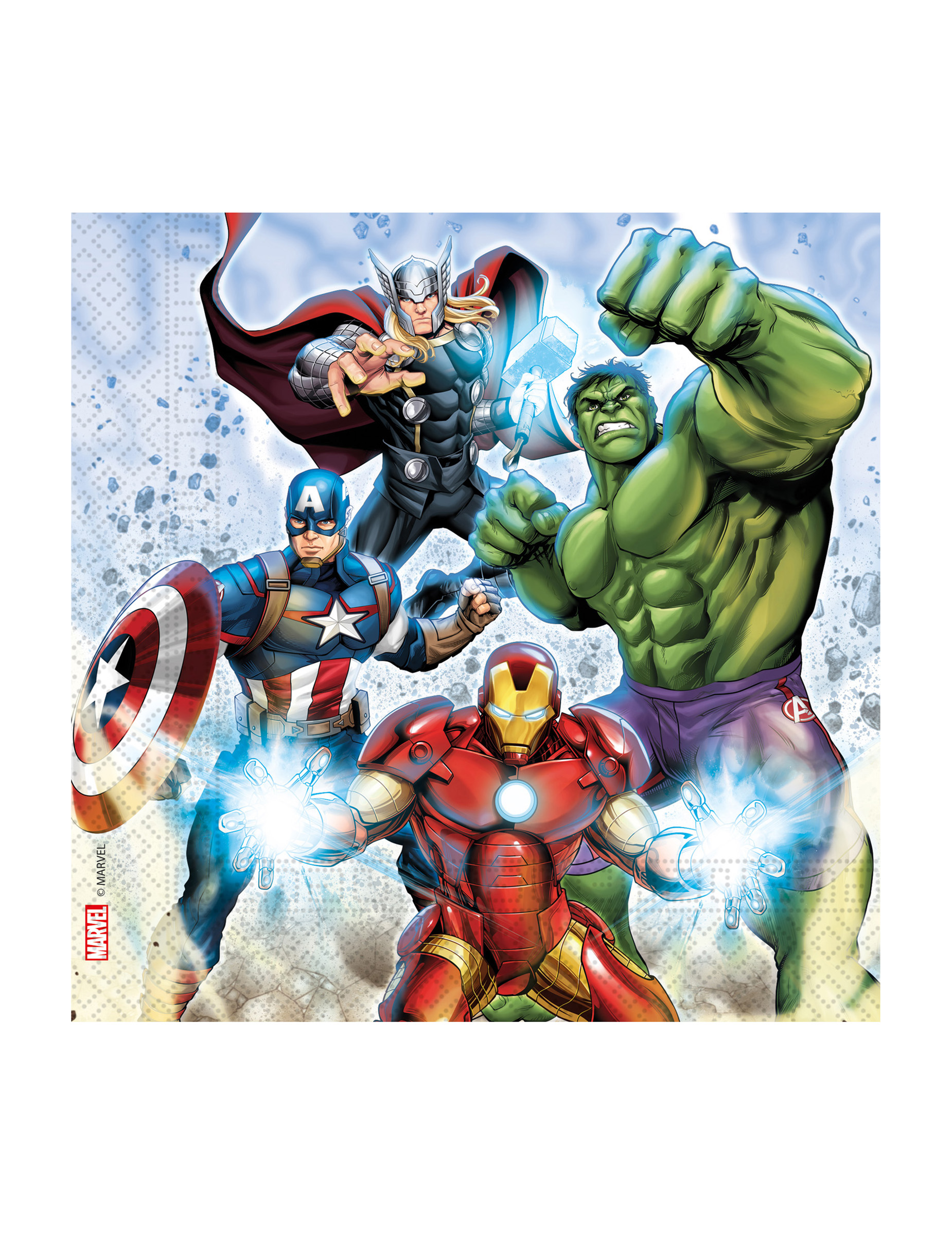 20 Serviettes en papier Avengers 33 x 33 cm