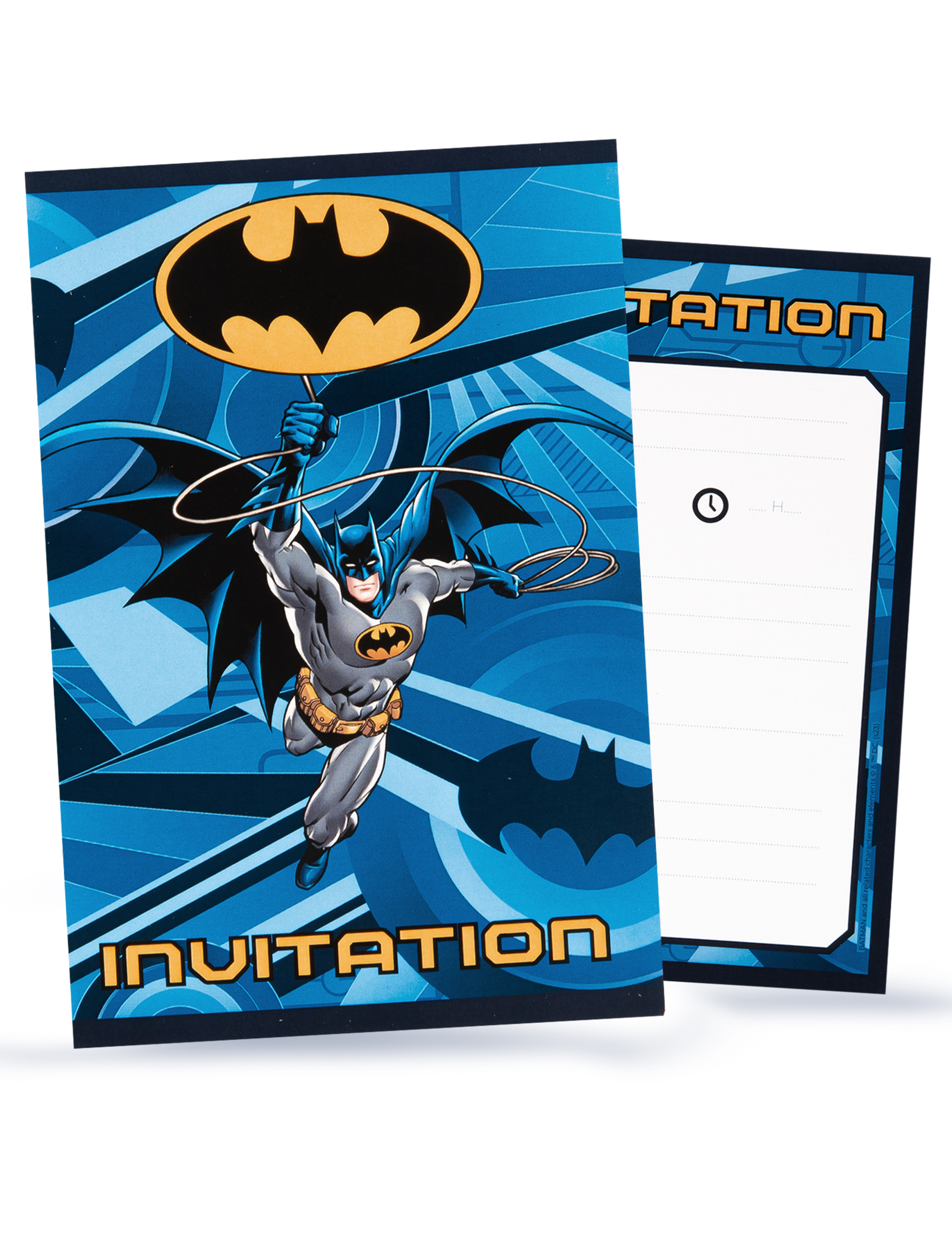 8 Cartes d'invitation avec enveloppes Batman 10x16cm