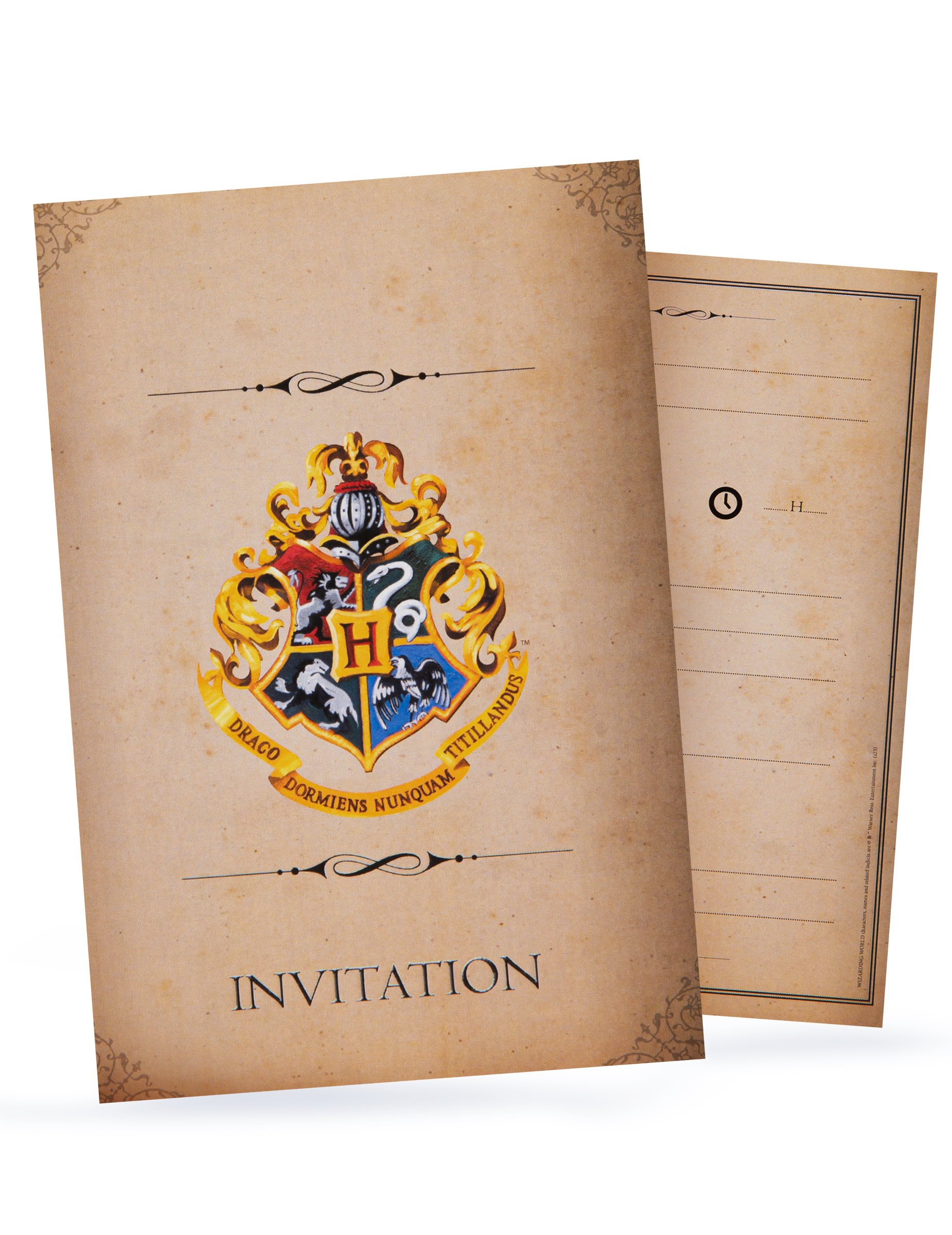 8 Cartes d'invitation avec enveloppes Harry Potter 10x16cm