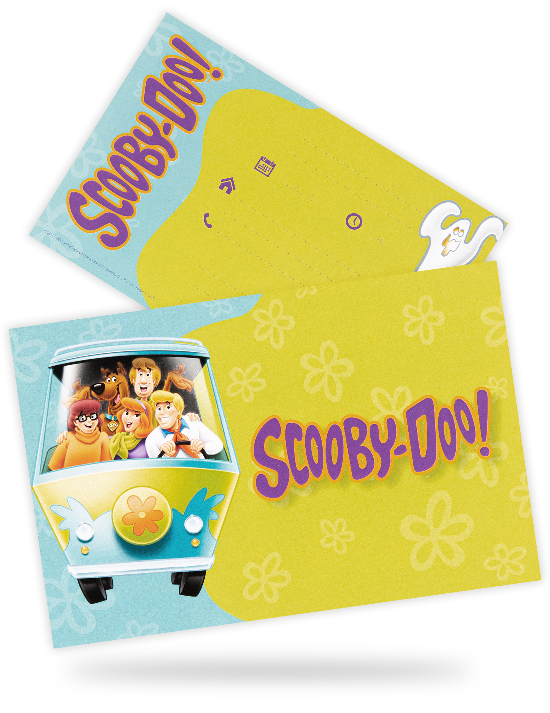8 Cartes d'invitation avec enveloppes Scooby-Doo 10x16cm