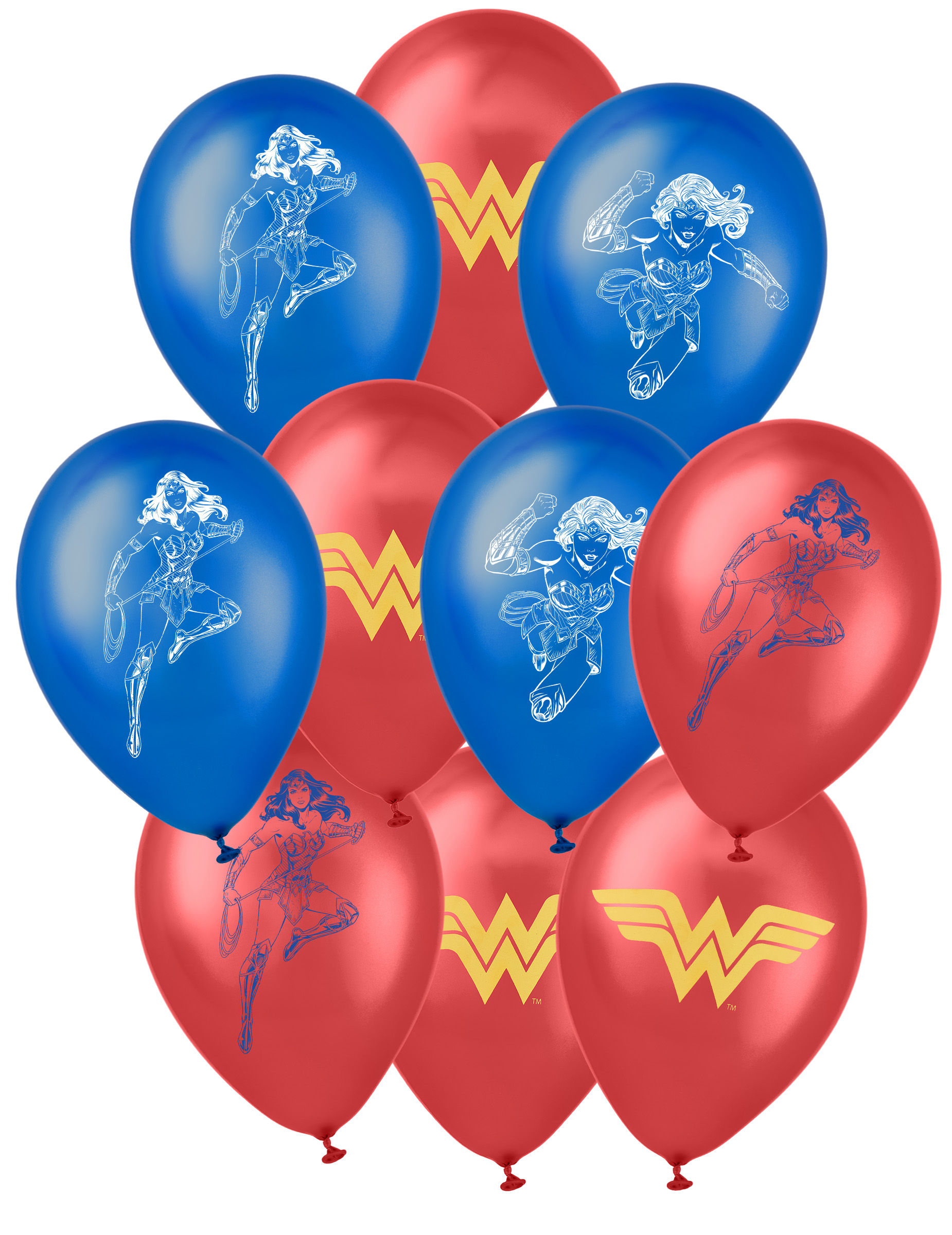 10 Ballons latex Wonder Woman 25 x 32cm