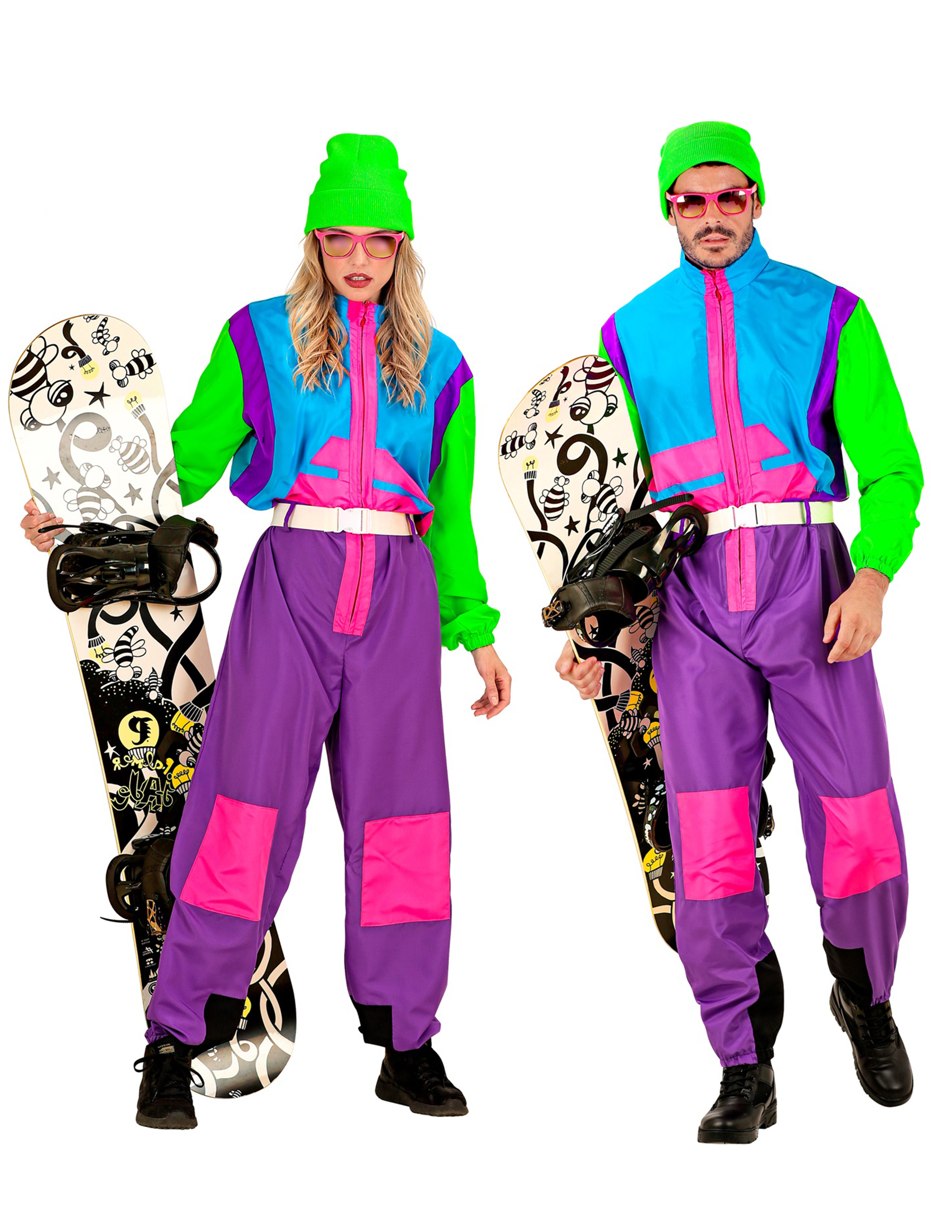 Déguisement snowboarder fluo grande taille adulte