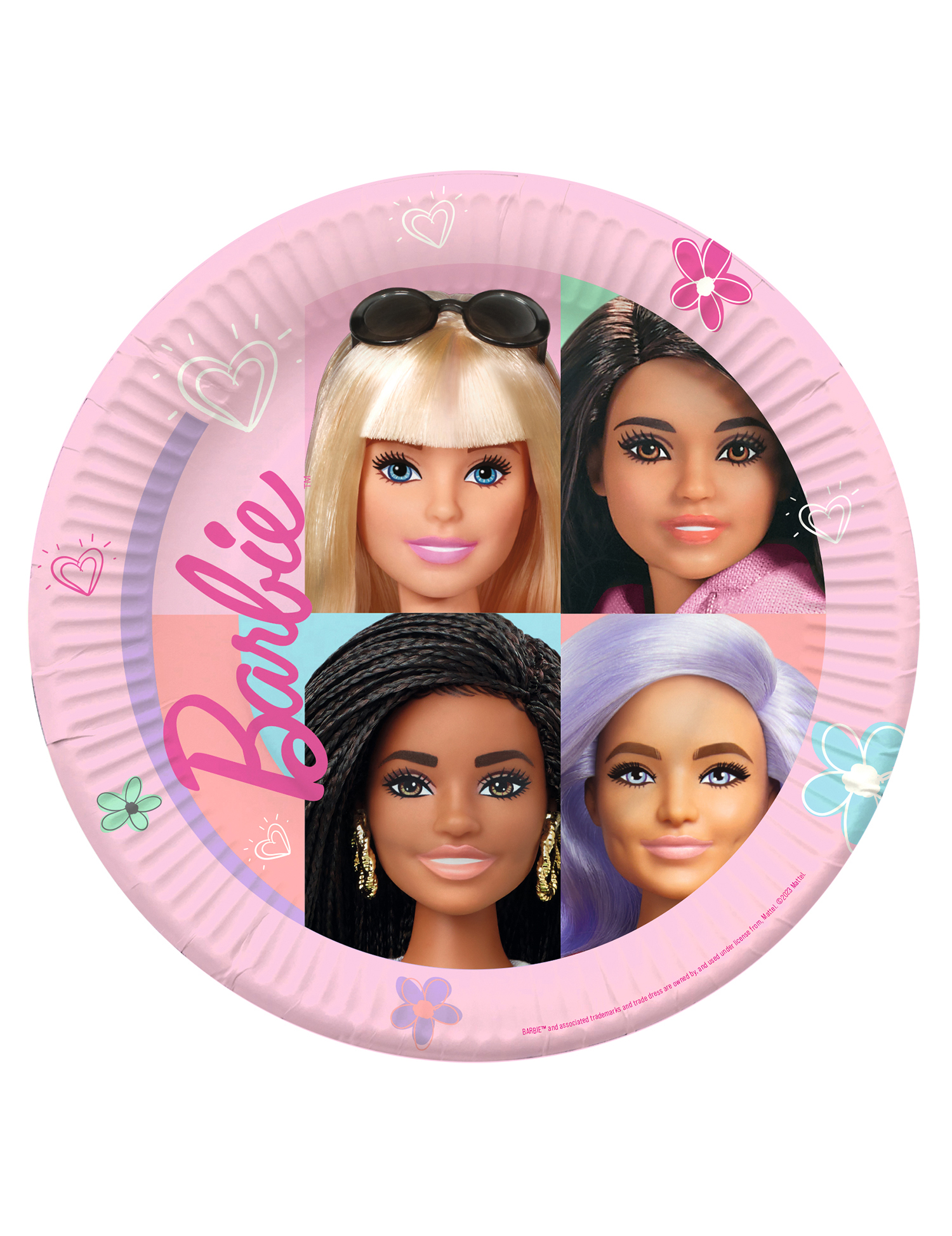 8 Assiettes en carton Barbie Sweet Life 23 cm