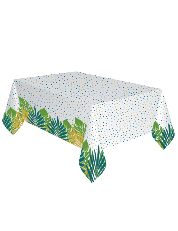 Nappe en papier tropical chic 120 x 180 cm
