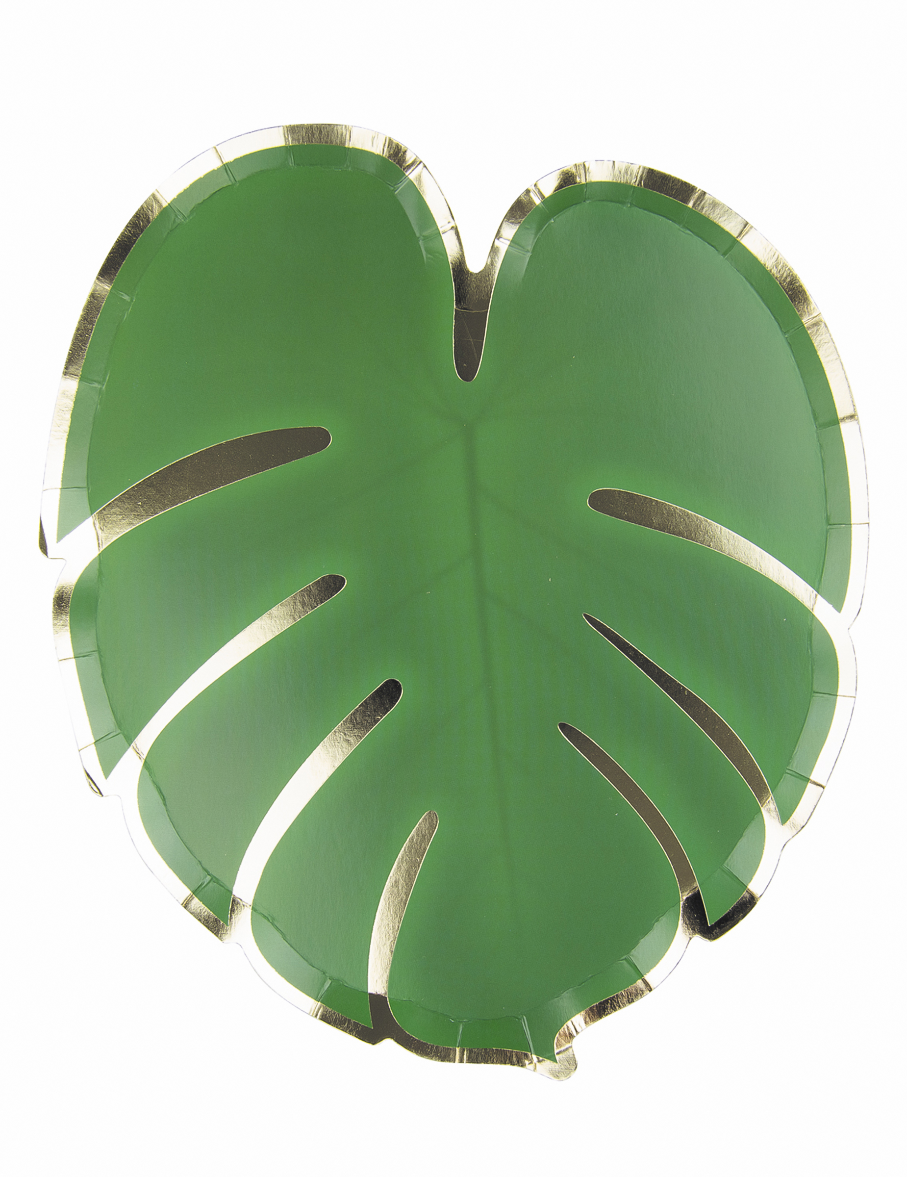 8 Assiettes en carton feuille tropicale 23 cm