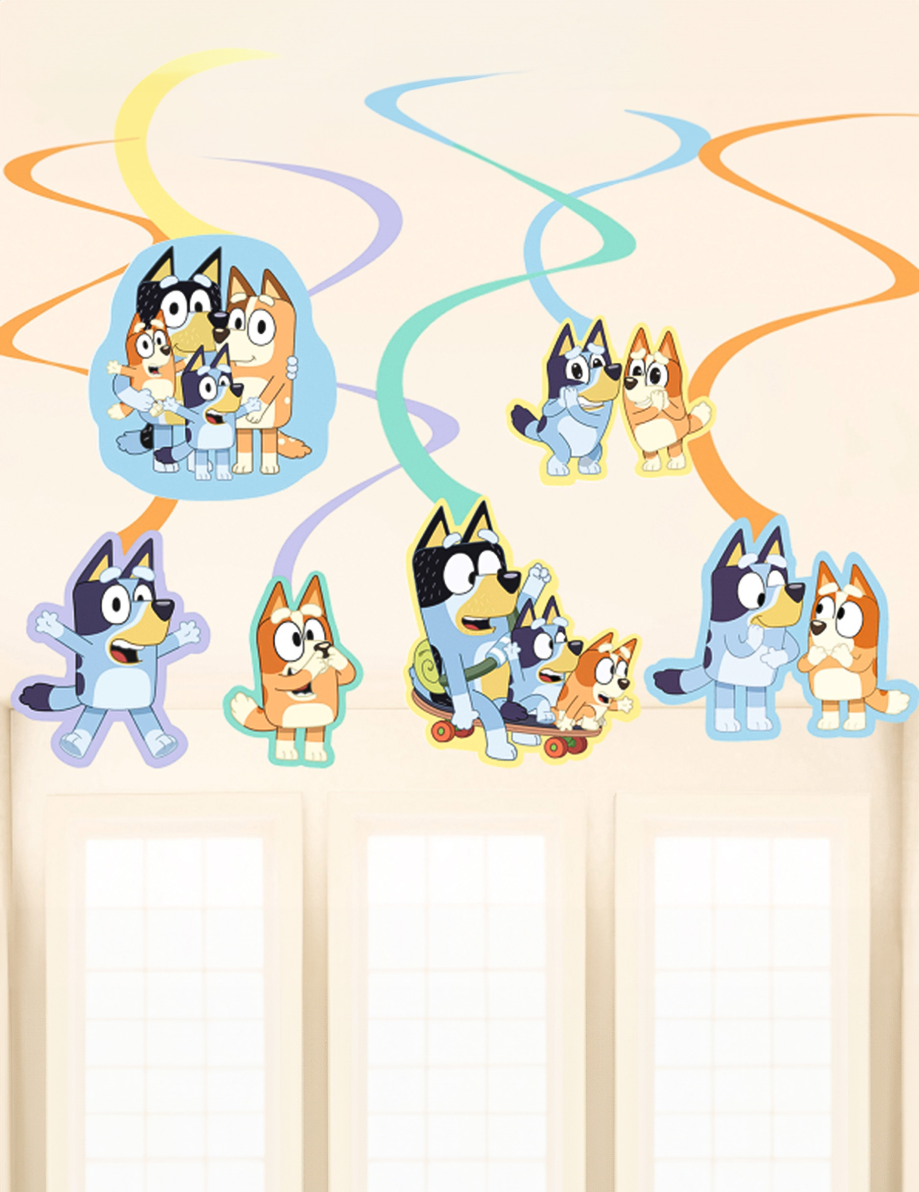 6 Suspensions spirales Bluey