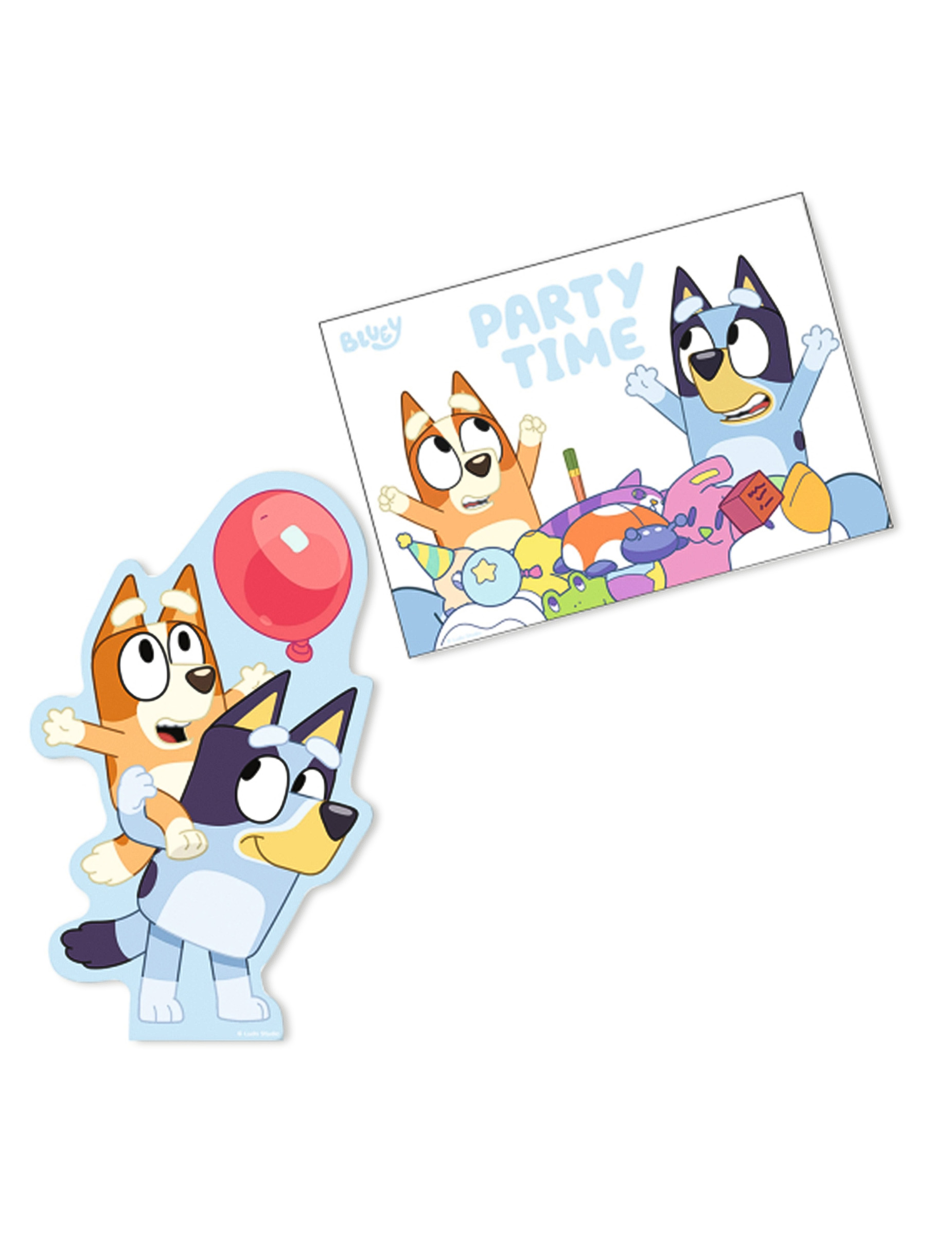 8 Invitations et enveloppes Bluey