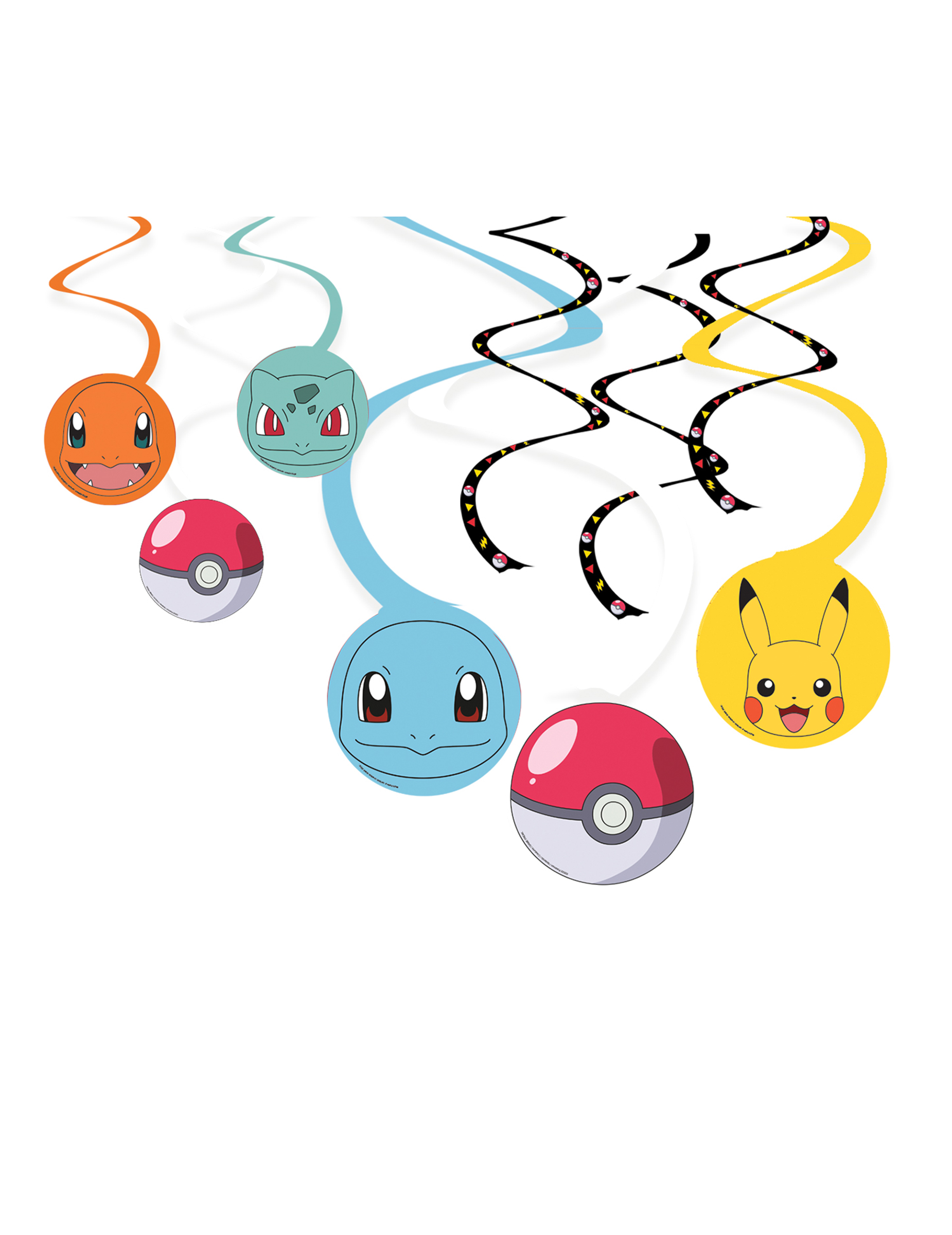6 Suspensions spirales Pokémon Pikachu