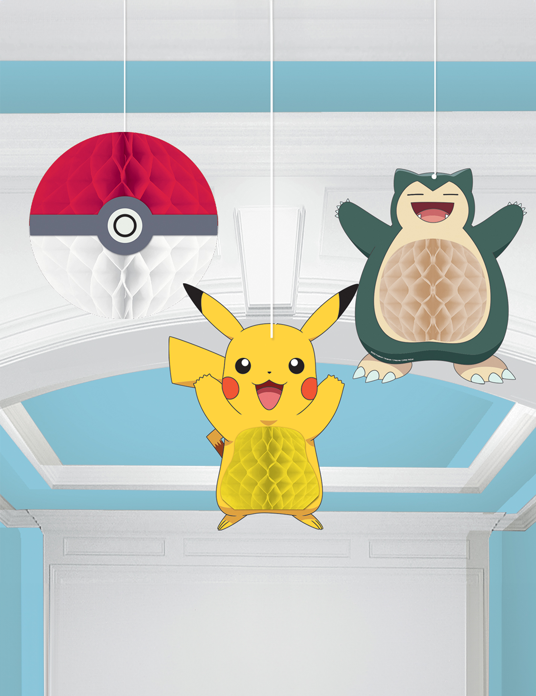 3 Décorations alvéolées Pokémon