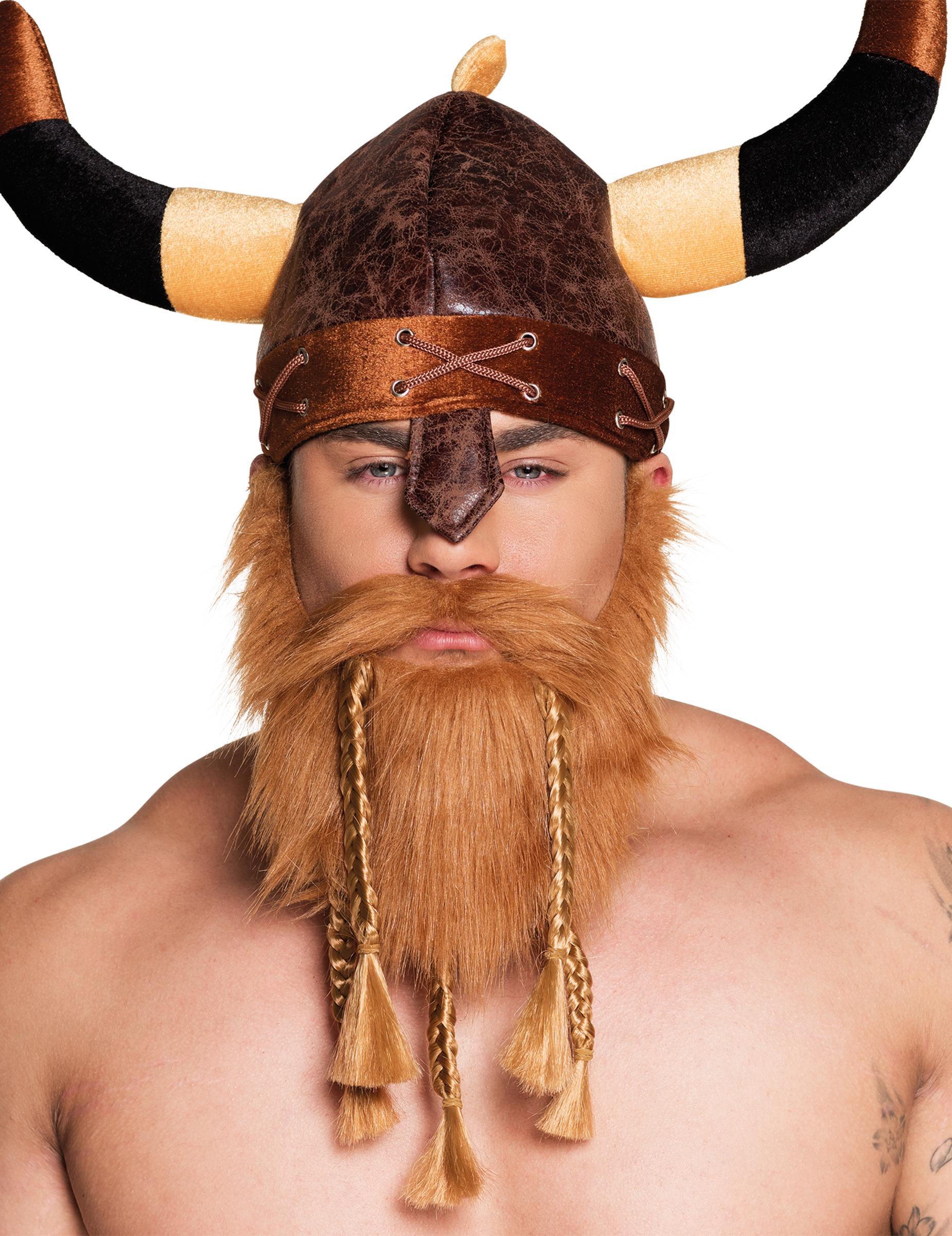 Barbe de viking avec tresses adulte