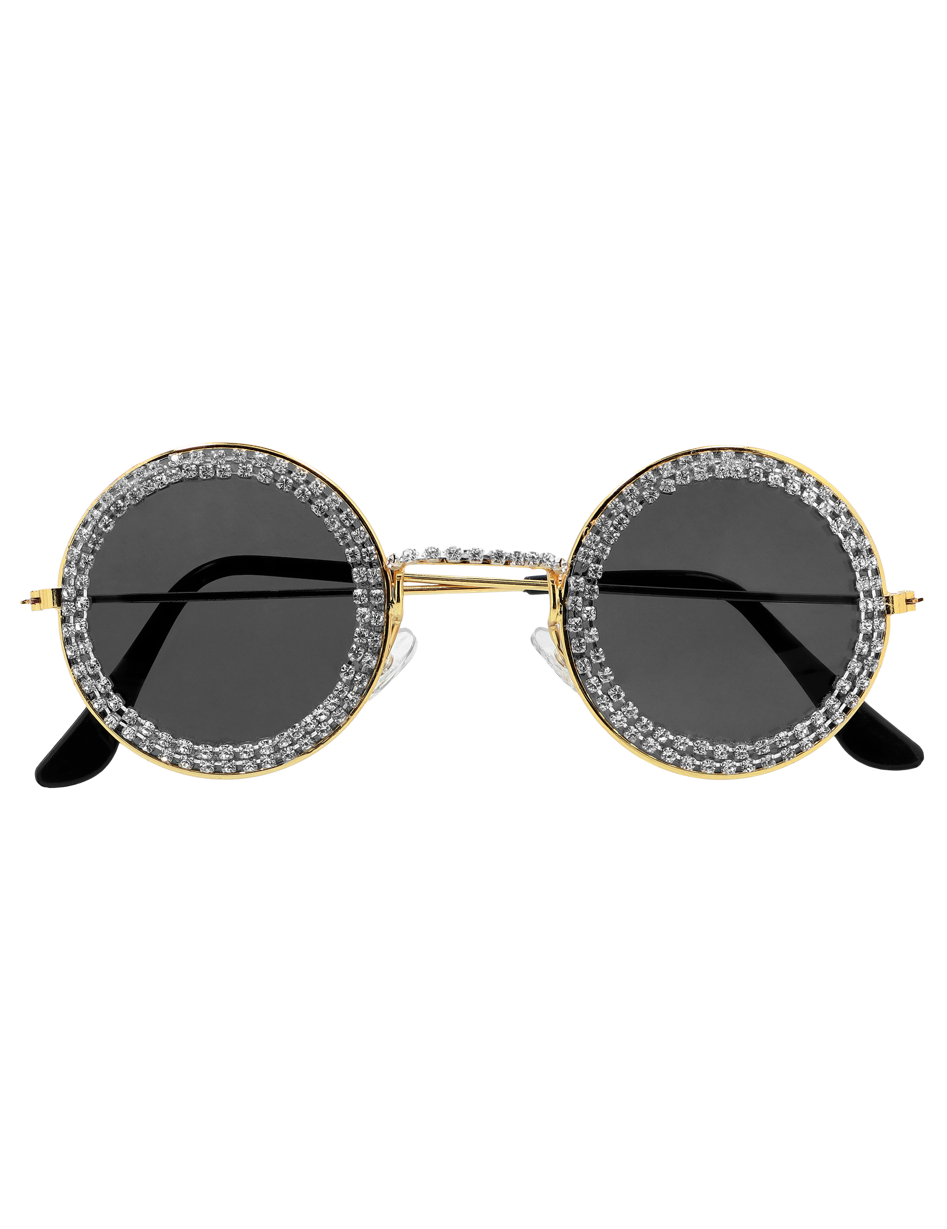 Lunettes rondes noires à strass adulte