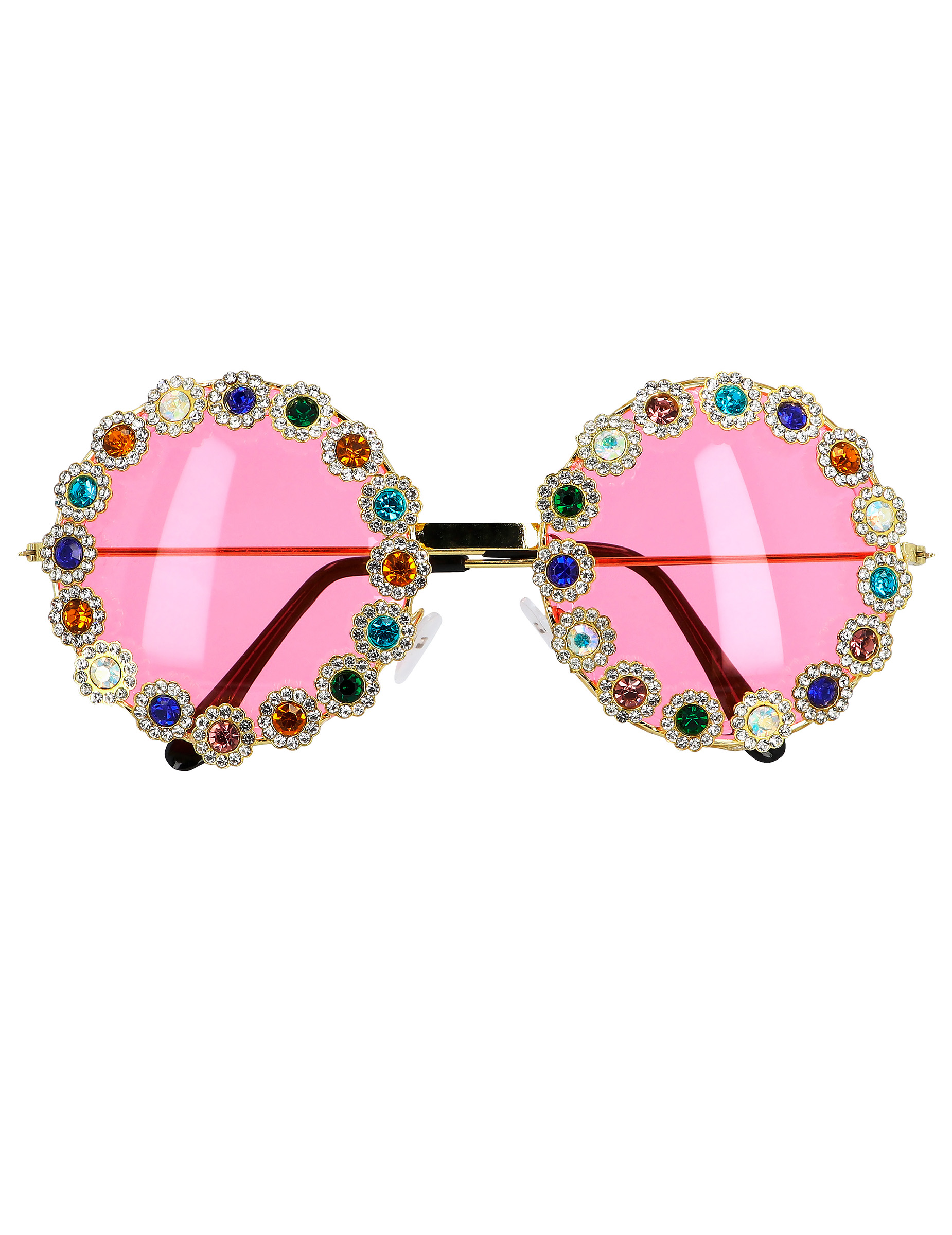 Lunettes rondes à strass colorés adulte