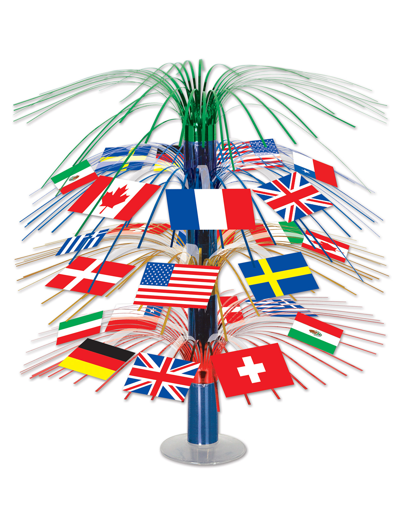 Centre de table drapeaux pays du monde 45 cm