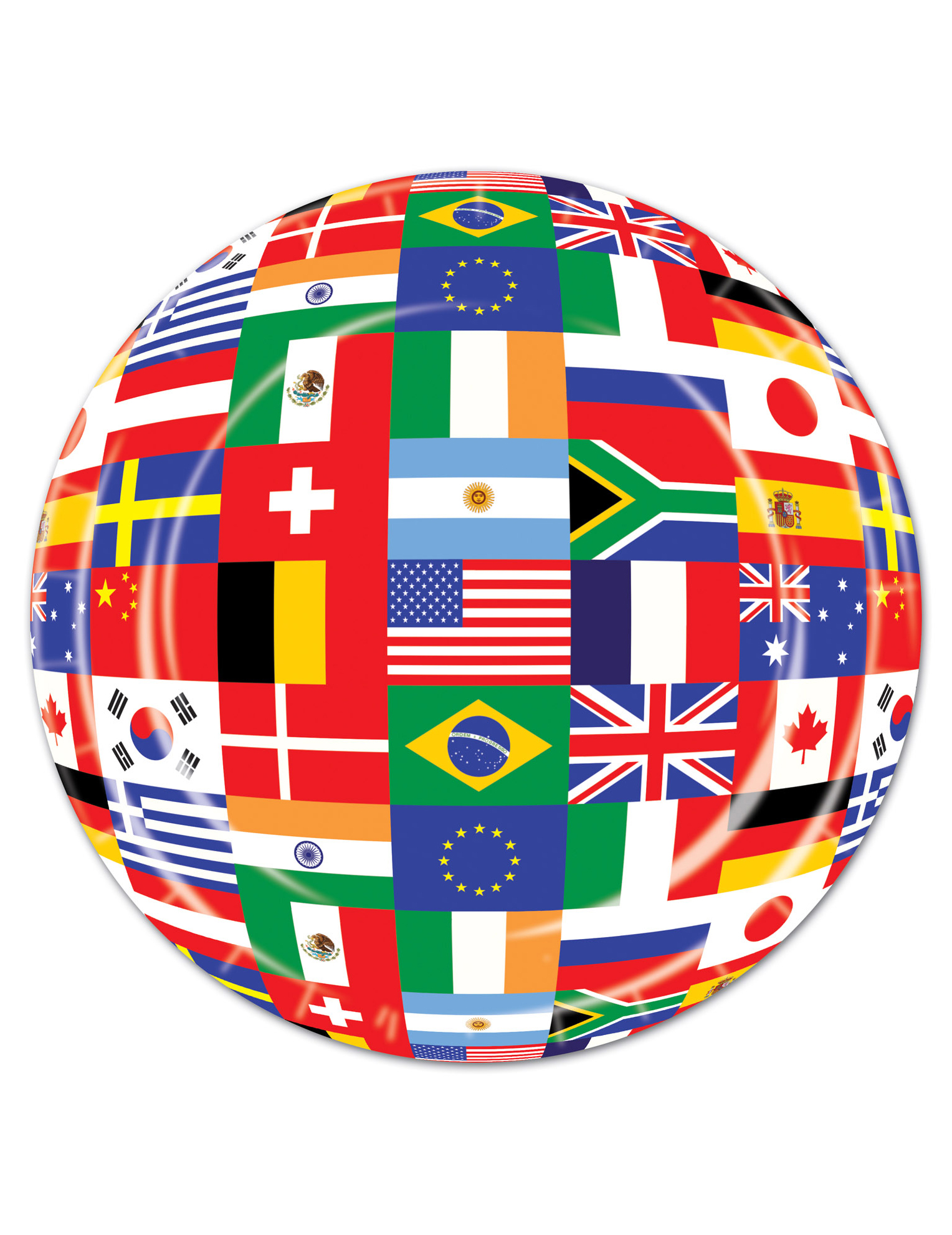 8 Assiettes drapeaux pays du monde 23 cm