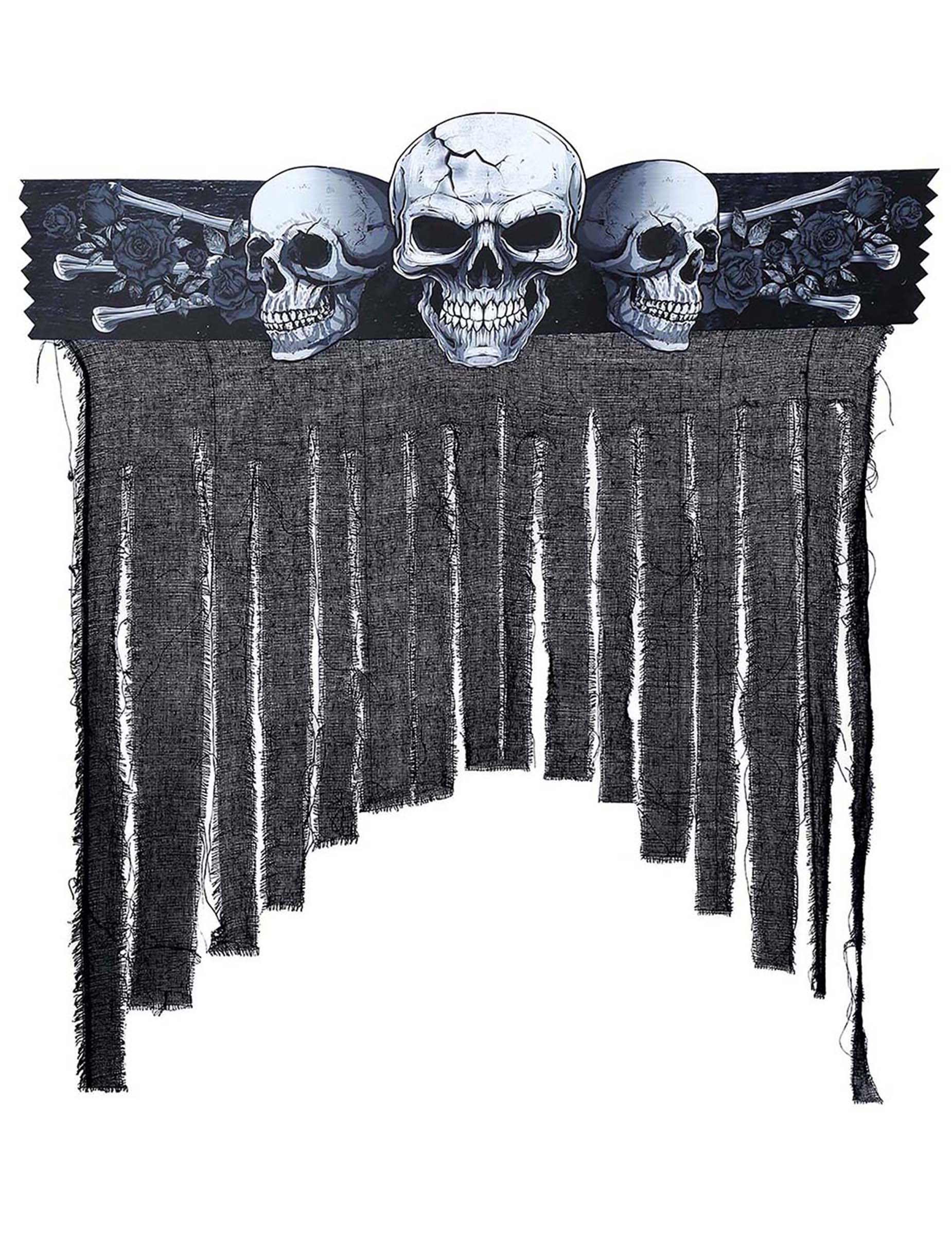 Rideau de porte tête de mort 90 x 30 cm