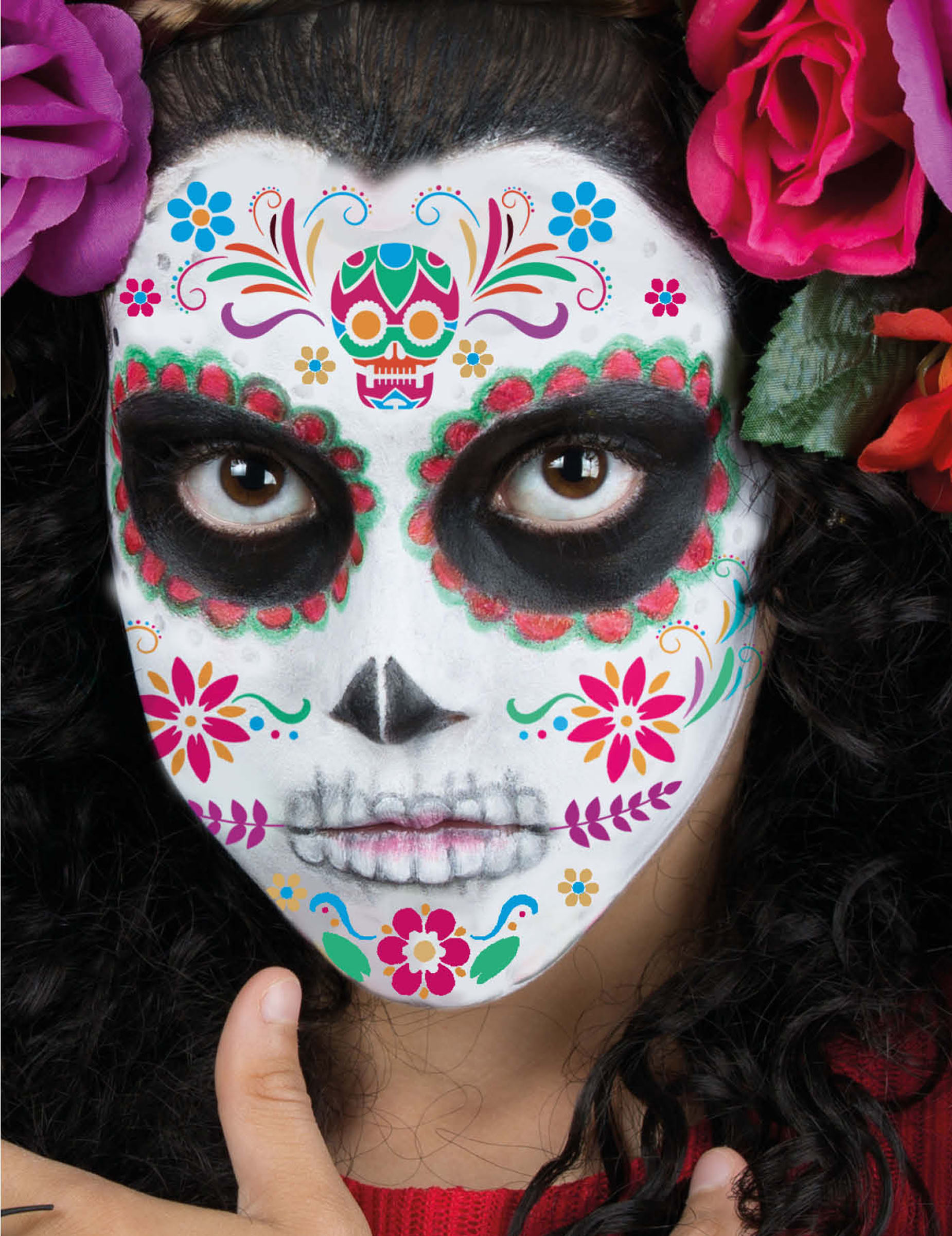 Pochoirs de maquillage Dia de los muertos enfant