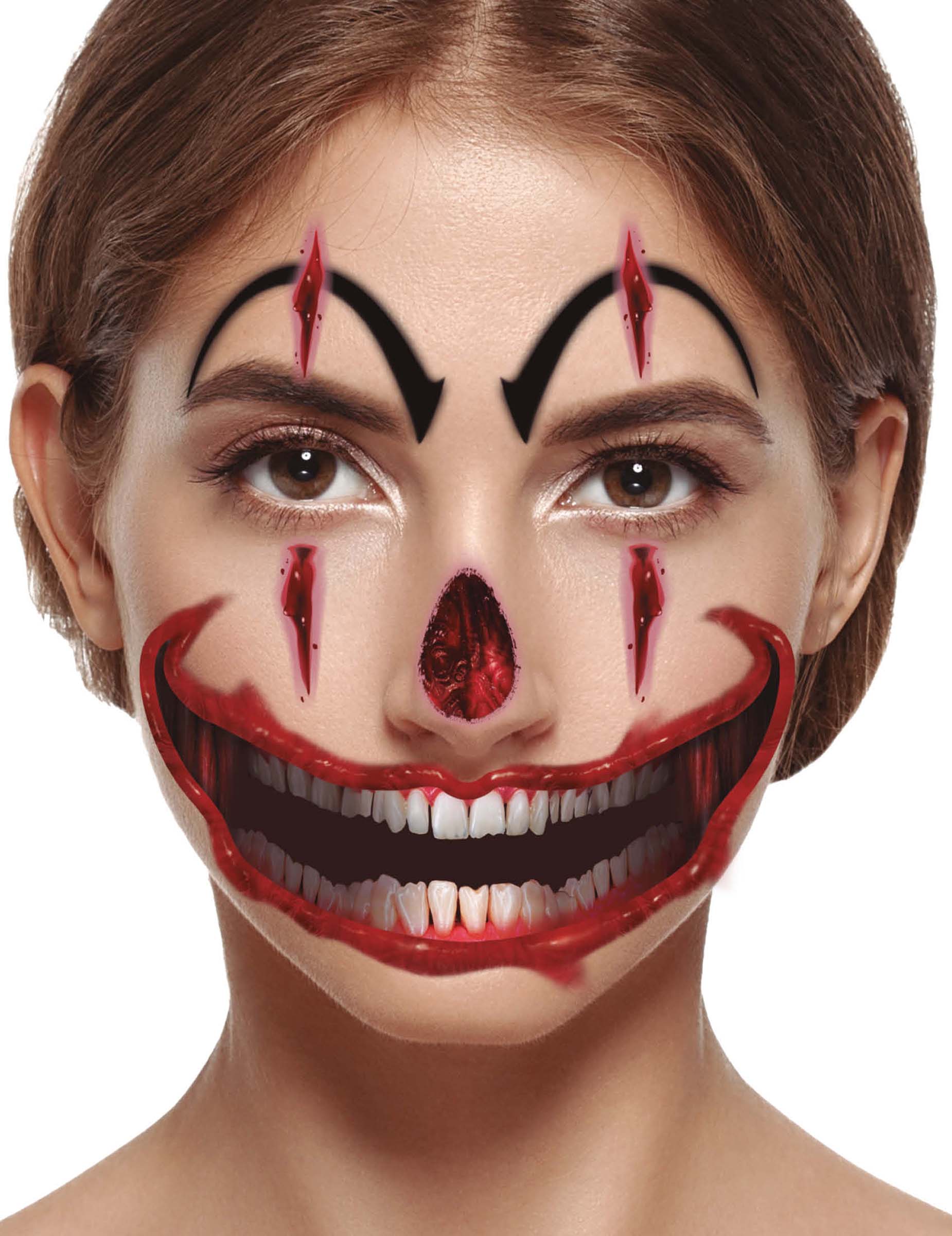 Tatouages visage clown maléfique