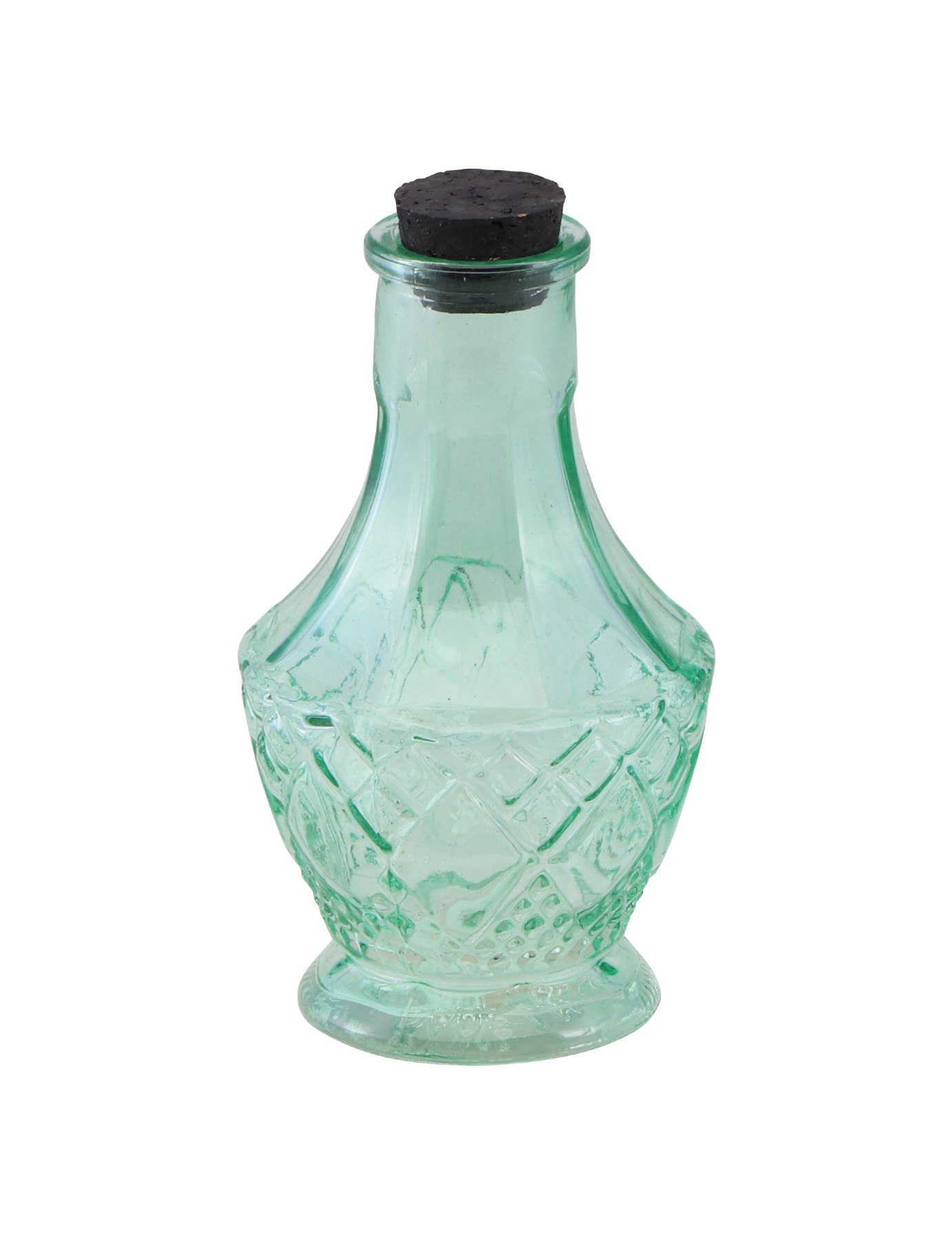 Petite fiole en verre vert 11,5 cm