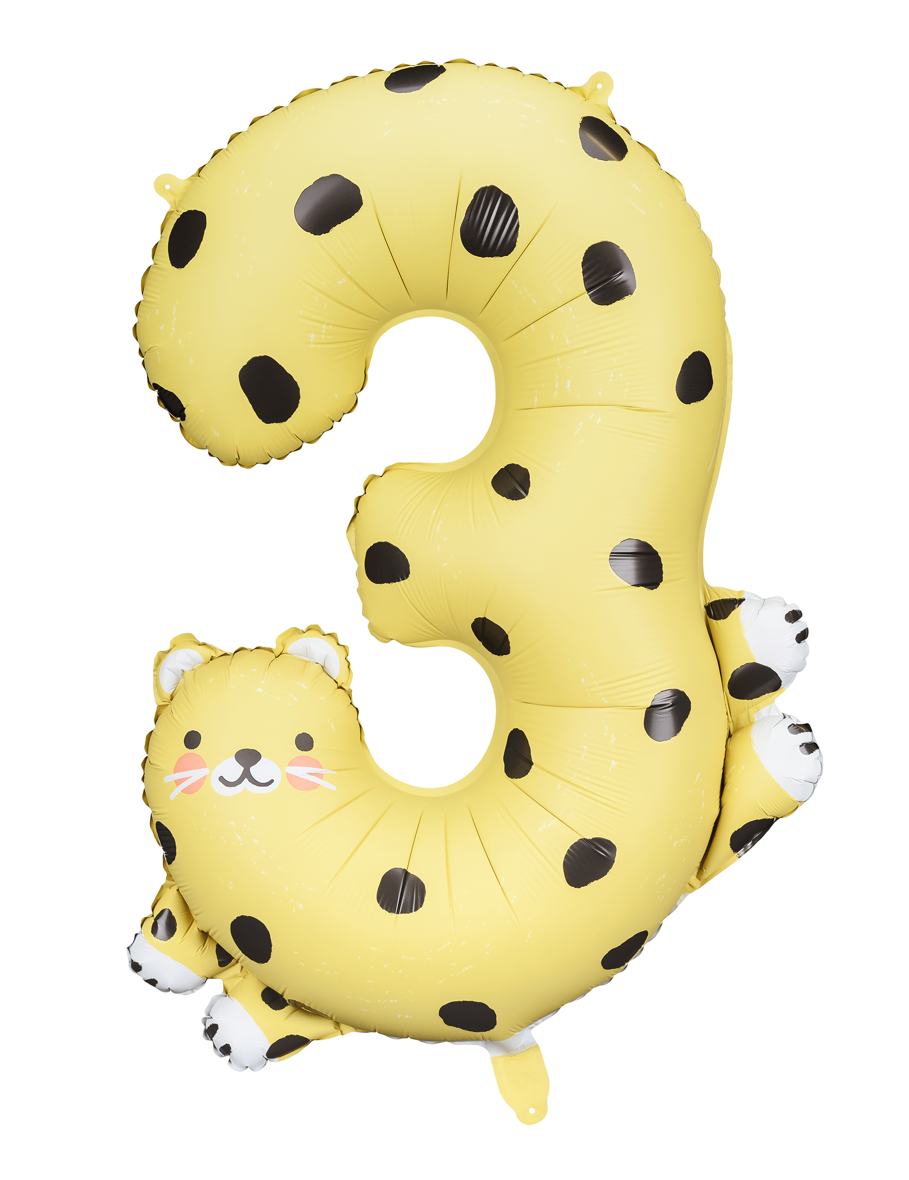 Ballon aluminium guépard chiffre 3