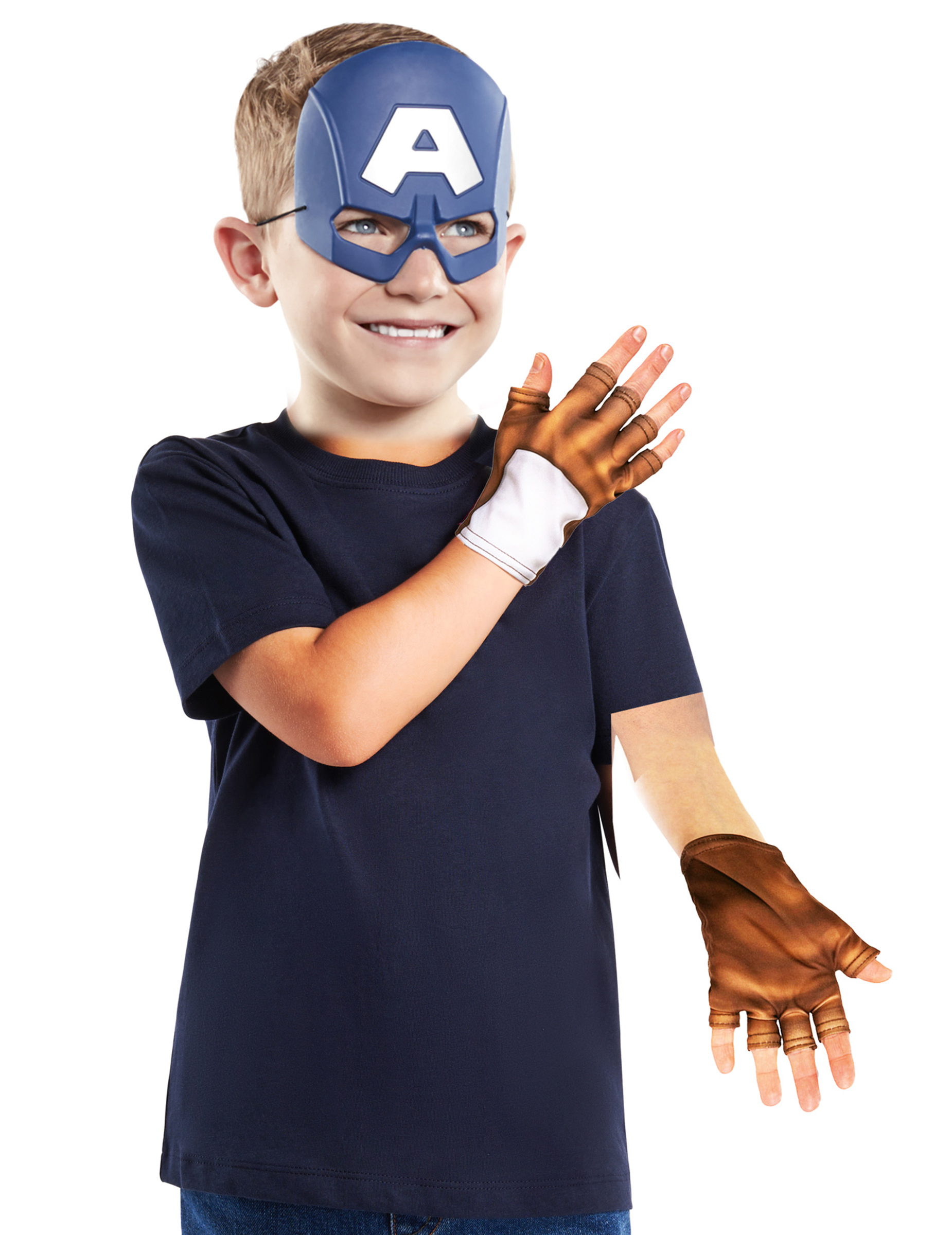 Kit accessoires masque et gants de Captain America enfant