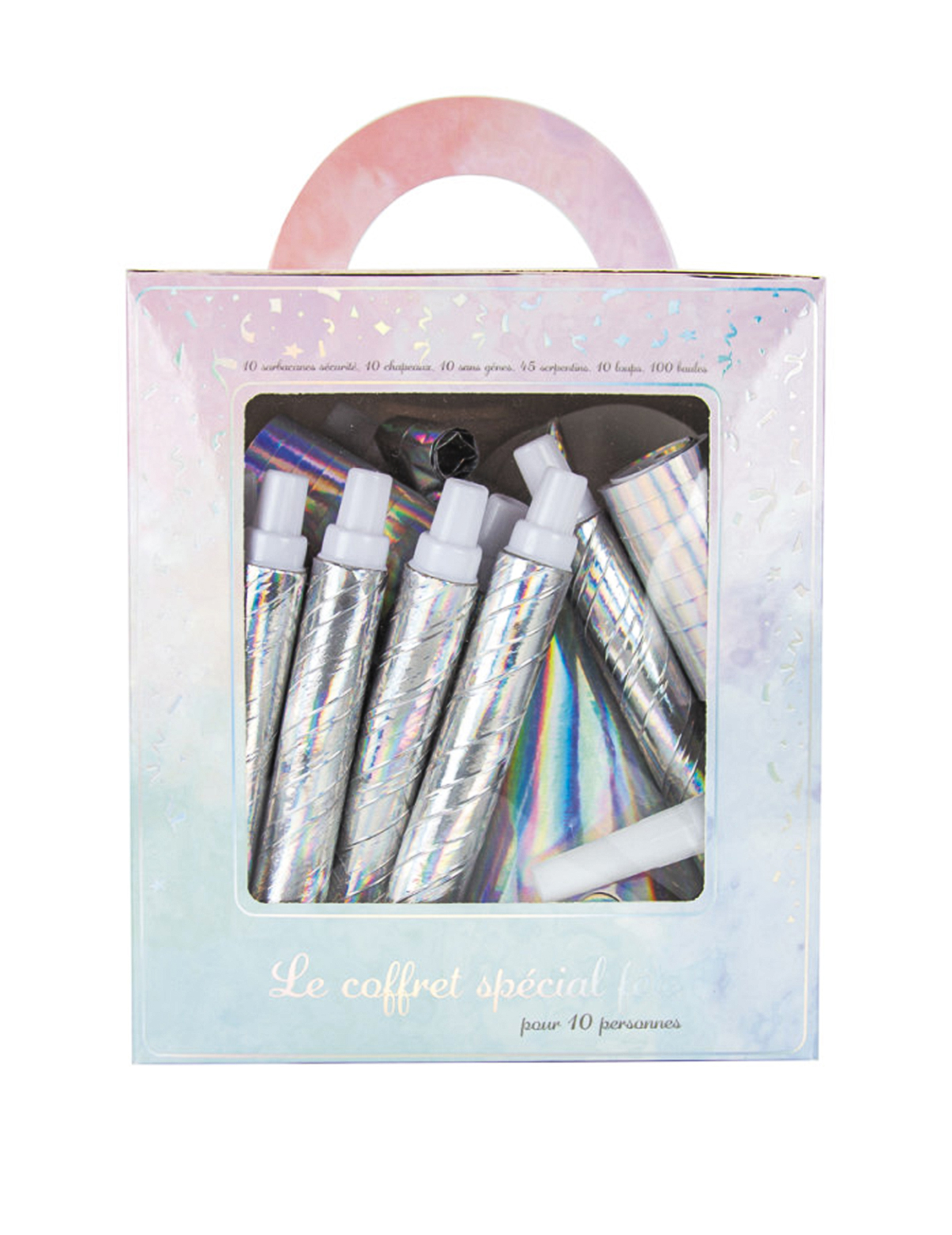 Coffret cotillons irisés 10 personnes