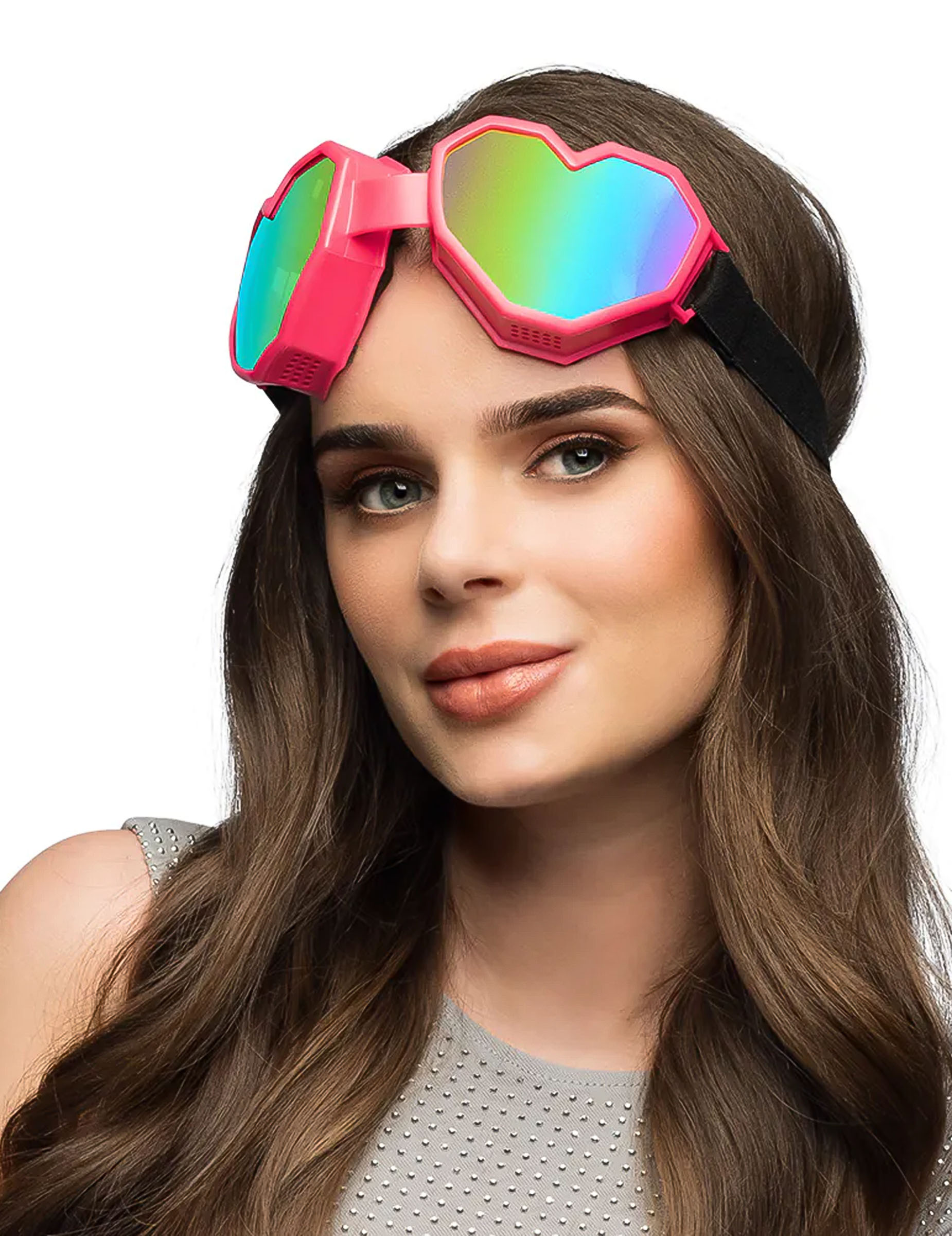 Lunettes de ski c ur roses adulte