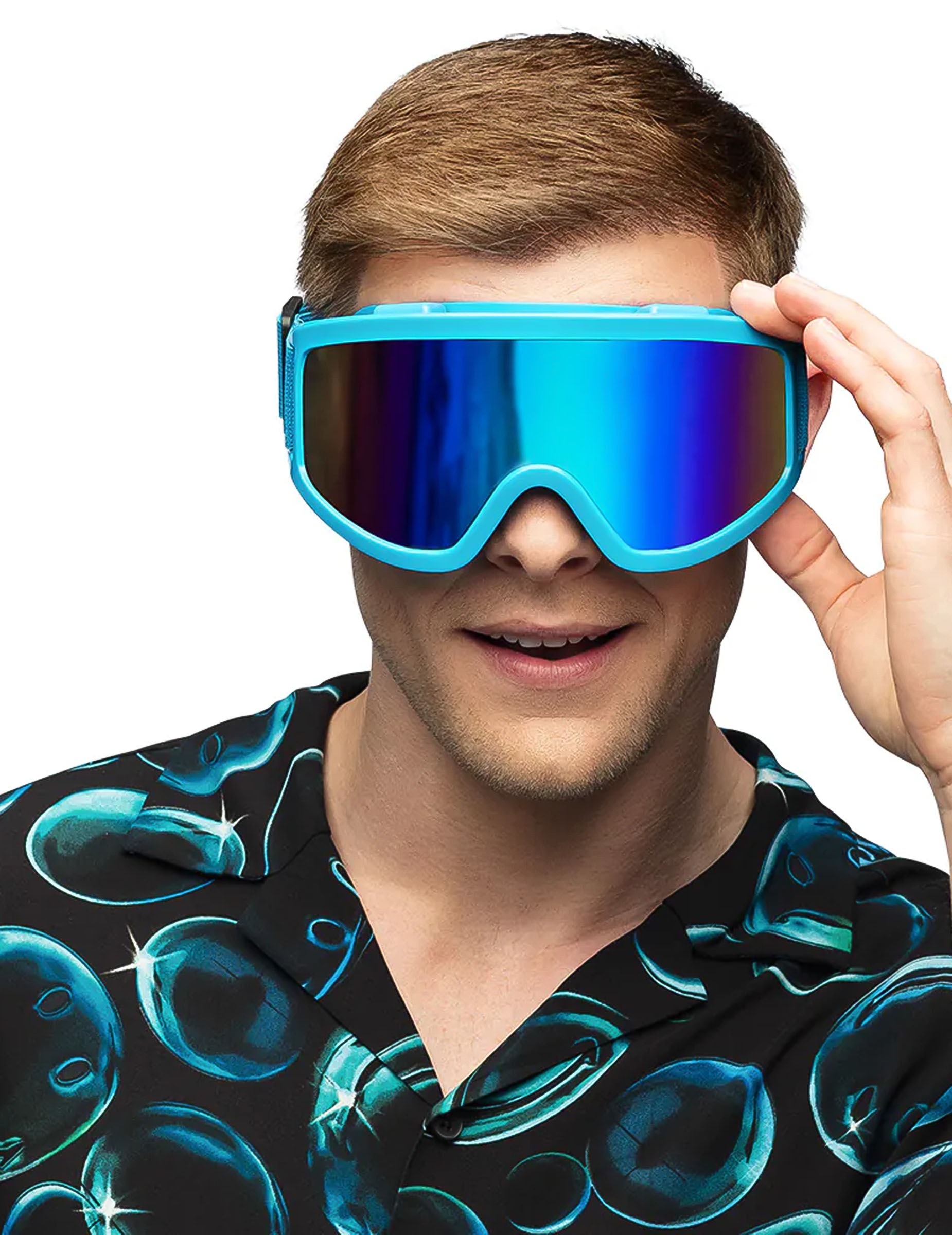Lunettes de ski bleu fluo adultes