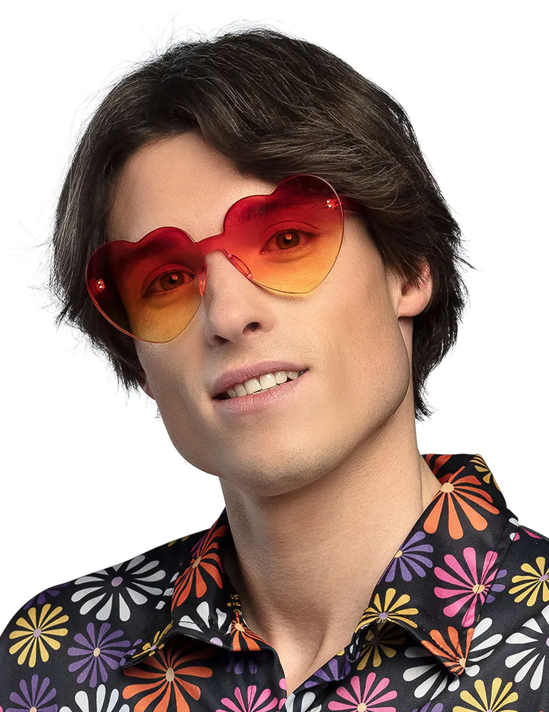 Lunettes c ur dégradé orange et jaune adulte