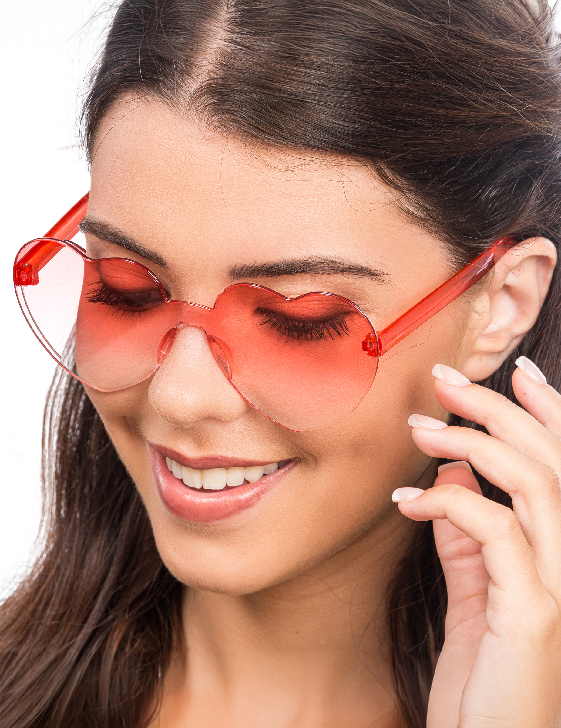 Lunettes c ur verres fumés rouges adulte